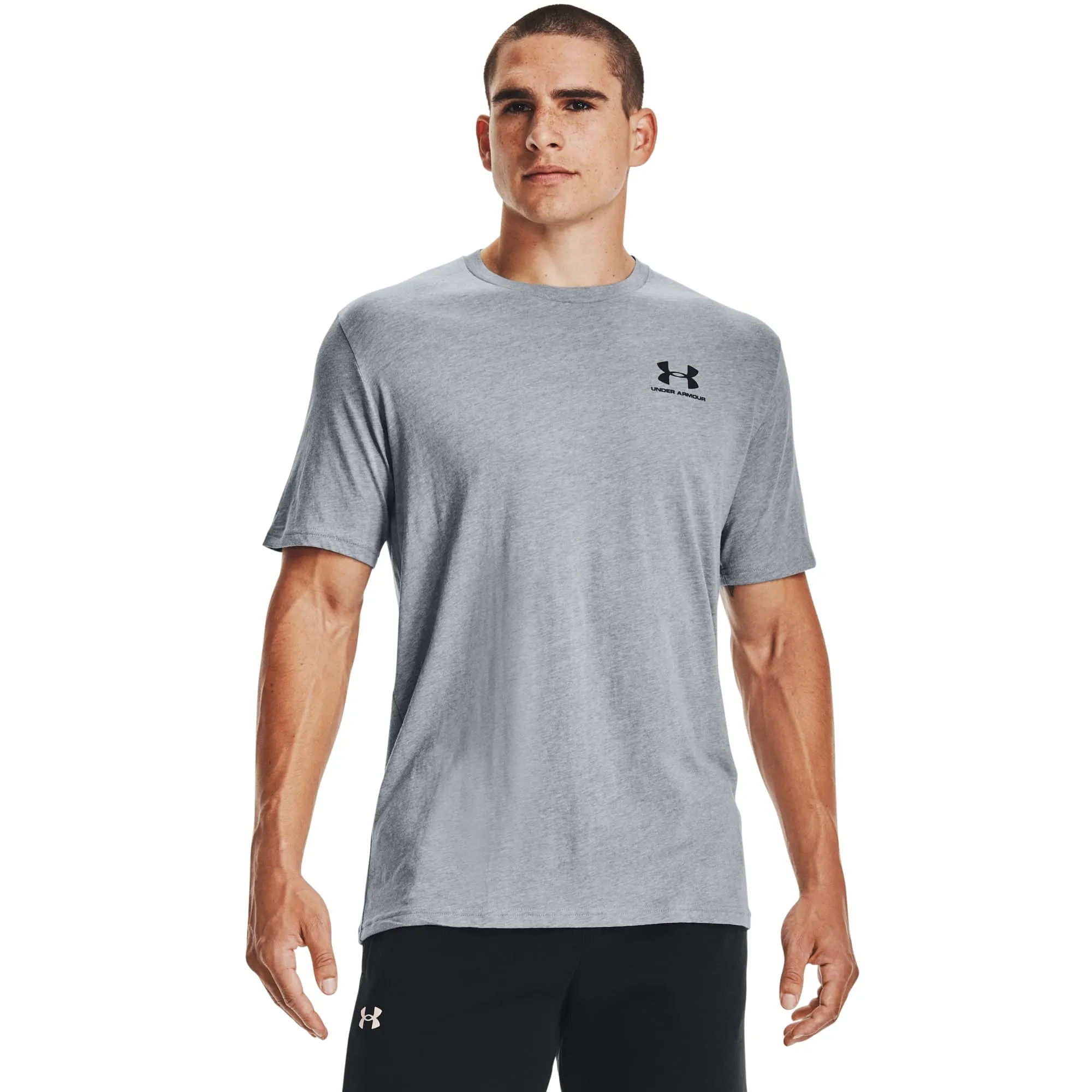Under Armour Men's Left Chest Logo T-Shirt - Steel/Black, S - immagine 2