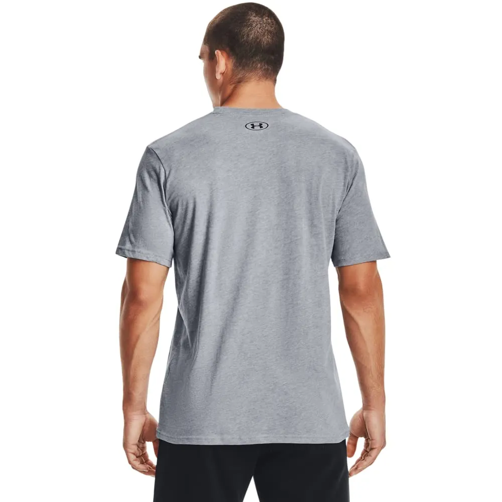 Under Armour Men's Left Chest Logo T-Shirt - Steel/Black - M - immagine 3