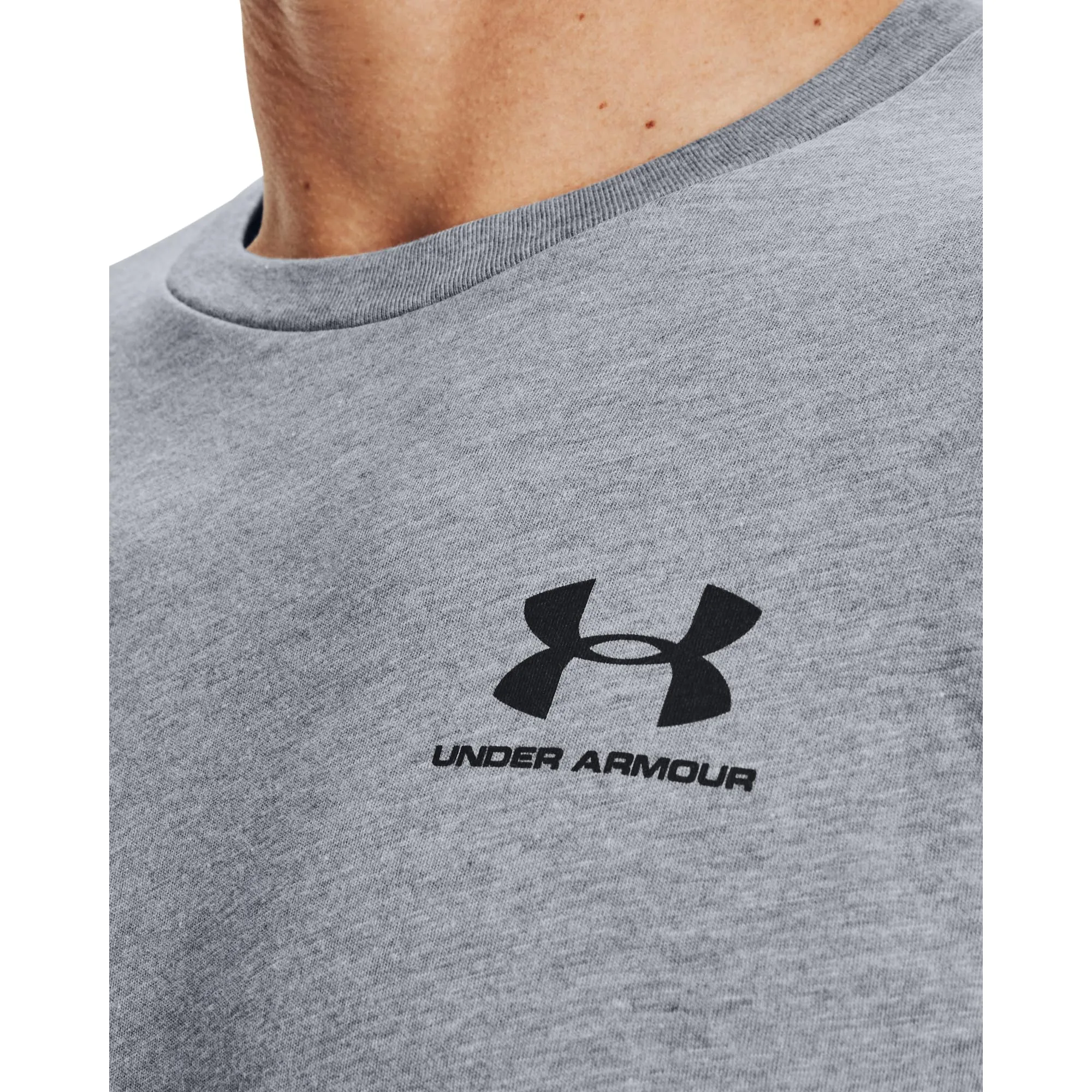 Under Armour Men's Left Chest Logo T-Shirt - Steel/Black - M - immagine 7