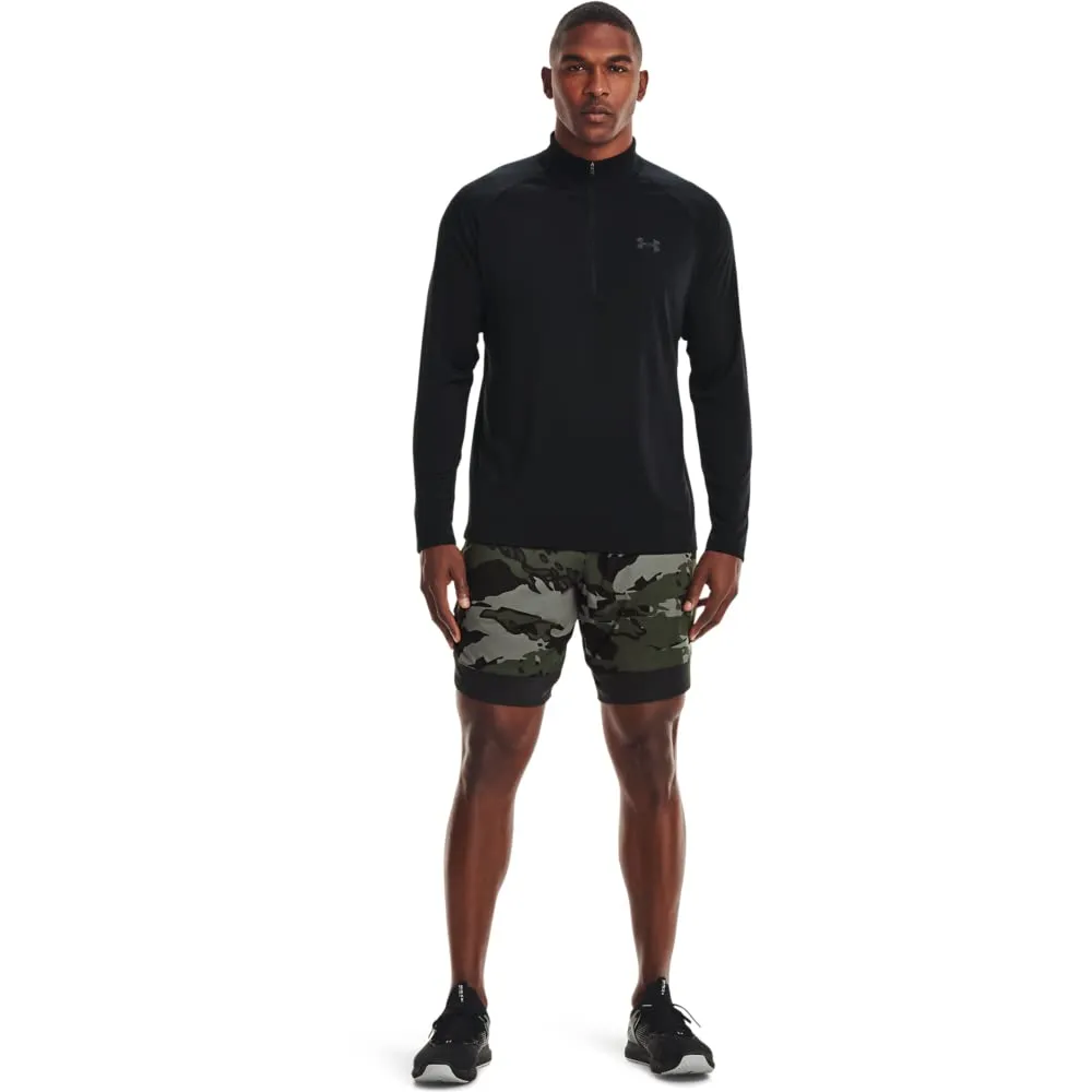 Under Armour UA Tech 2.0 1/2 Zip Long Sleeve Shirt, Black, L Men - immagine 3