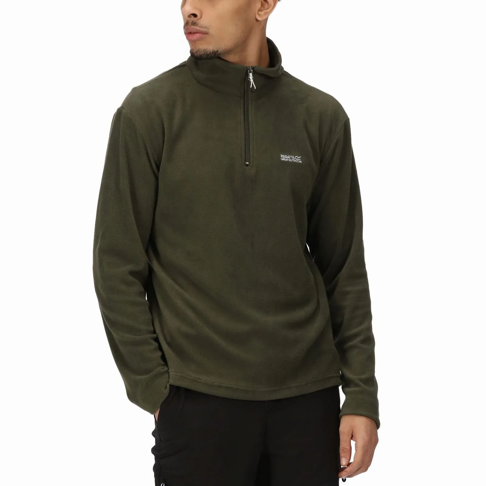 Regatta Thompson Giacca in Pile a Mezza Cerniera, Uomo, Dark Khaki, L - immagine 7