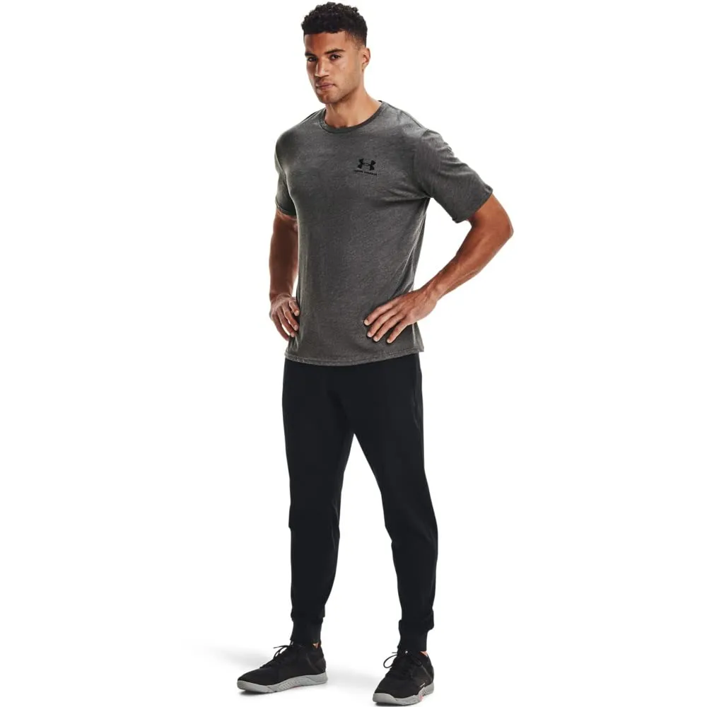 Under Armour Men's Left Chest Logo T-Shirt - Charcoal Medium/Black - M - immagine 5