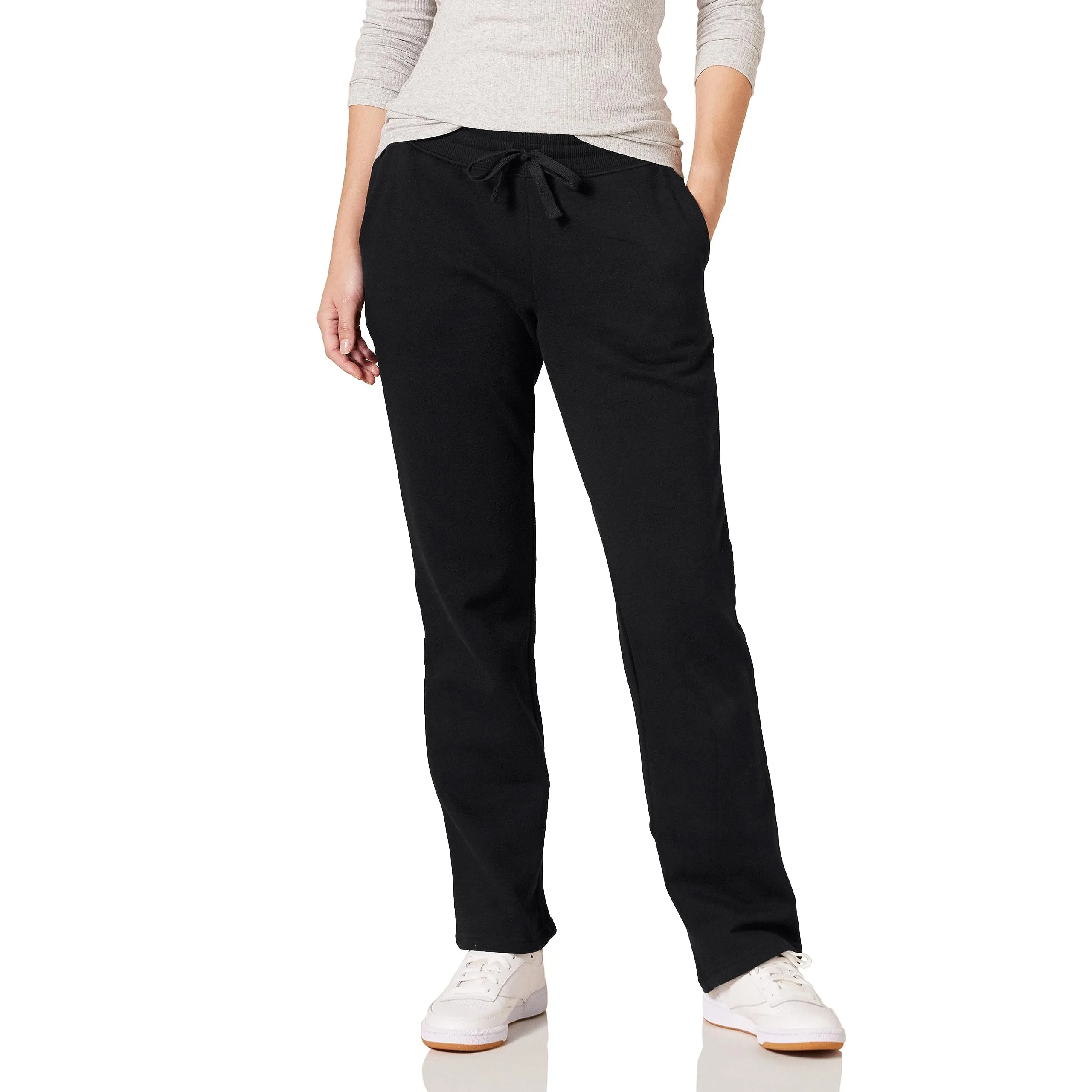Amazon Essentials Pantaloni Tuta da Donna a Gamba Dritta in Pile, Nero, XL - immagine 1