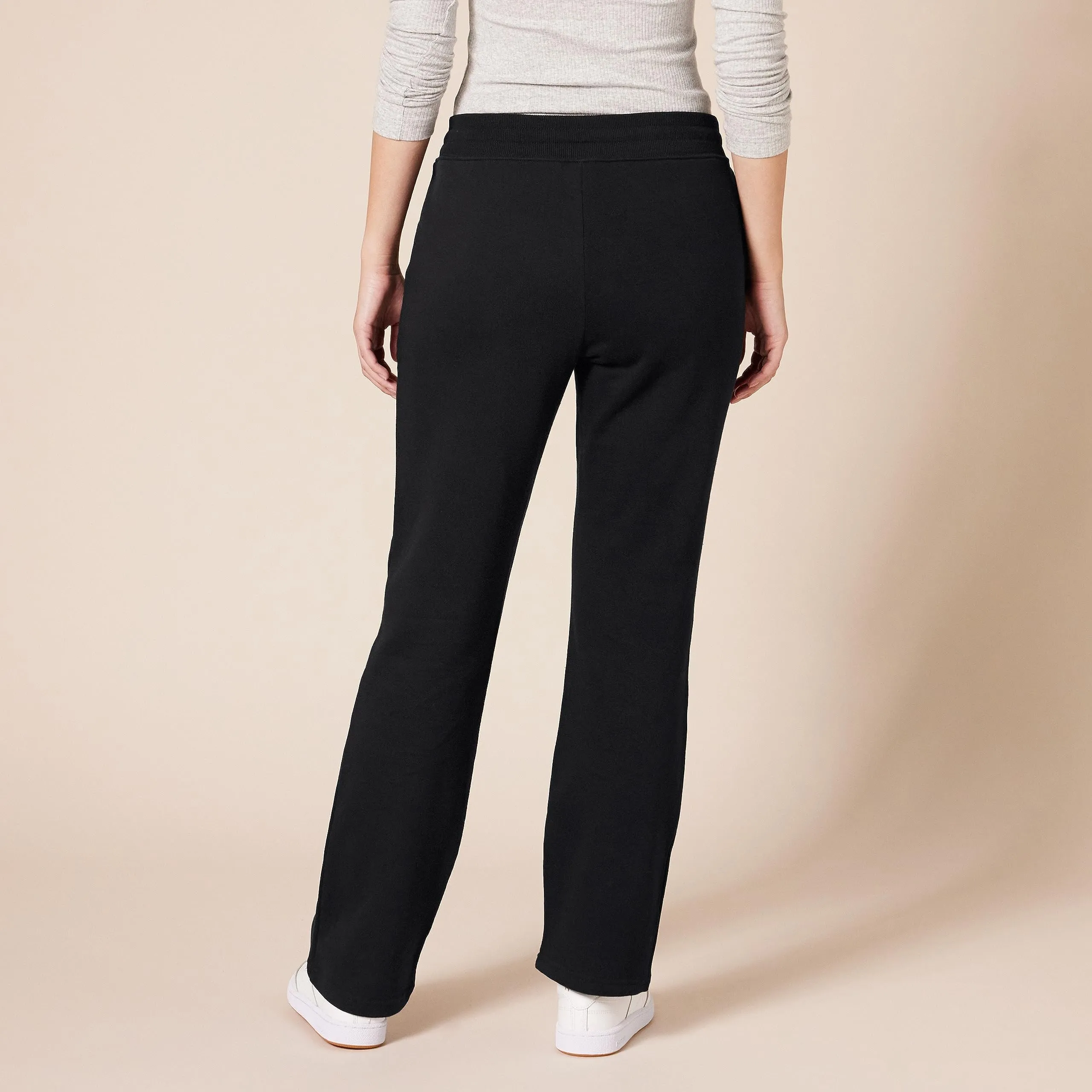 Amazon Essentials Pantaloni Tuta Donna a Gamba Dritta in Pile, Nero, M - immagine 2
