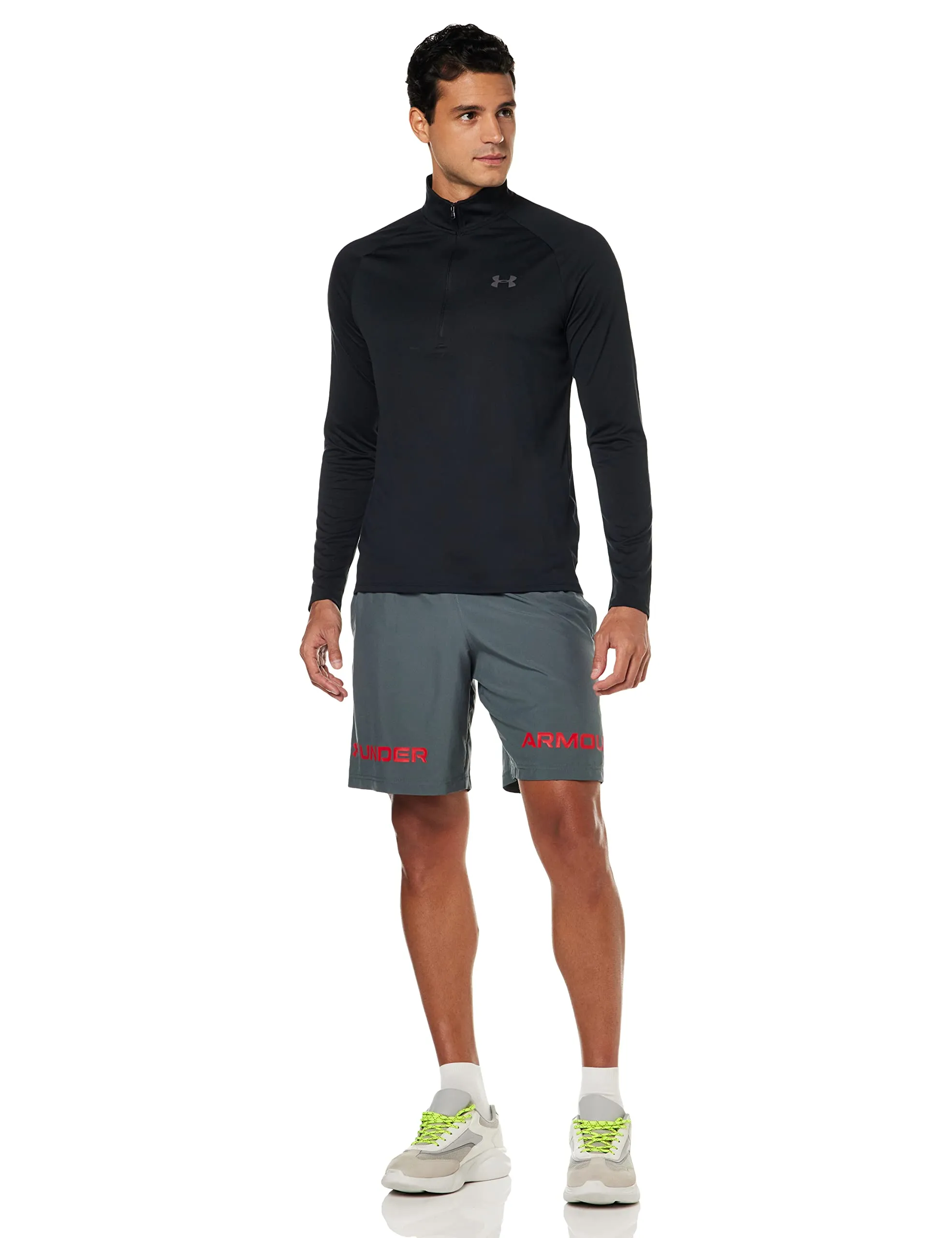 Under Armour Herren Tech 2.0 1/2 Zip Langarmshirt, Nero/Carbone, L Tall - immagine 9