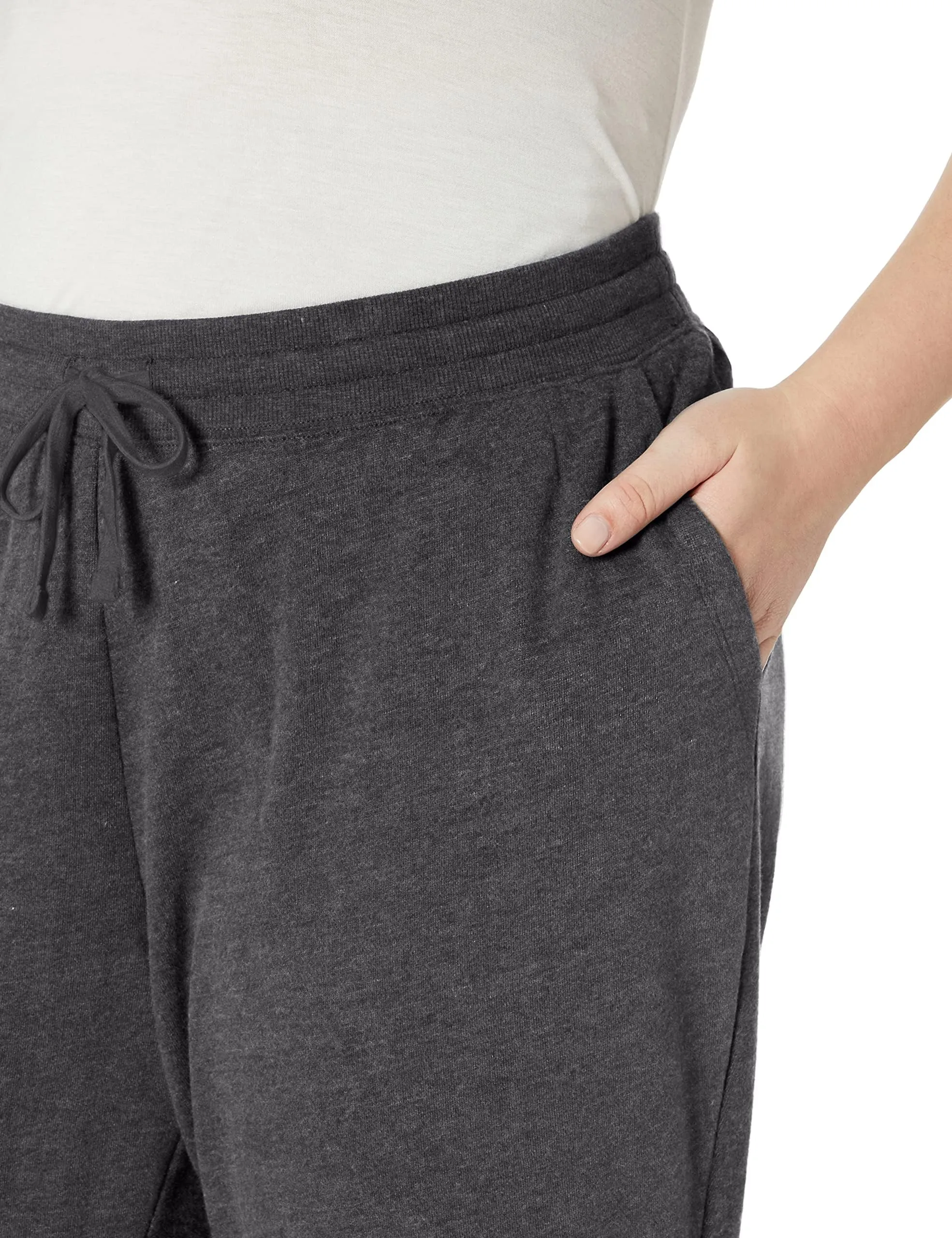 Amazon Essentials Pantaloni Tuta Donna a Gamba Dritta in Pile, Carbone Puntinato, XXL - immagine 4