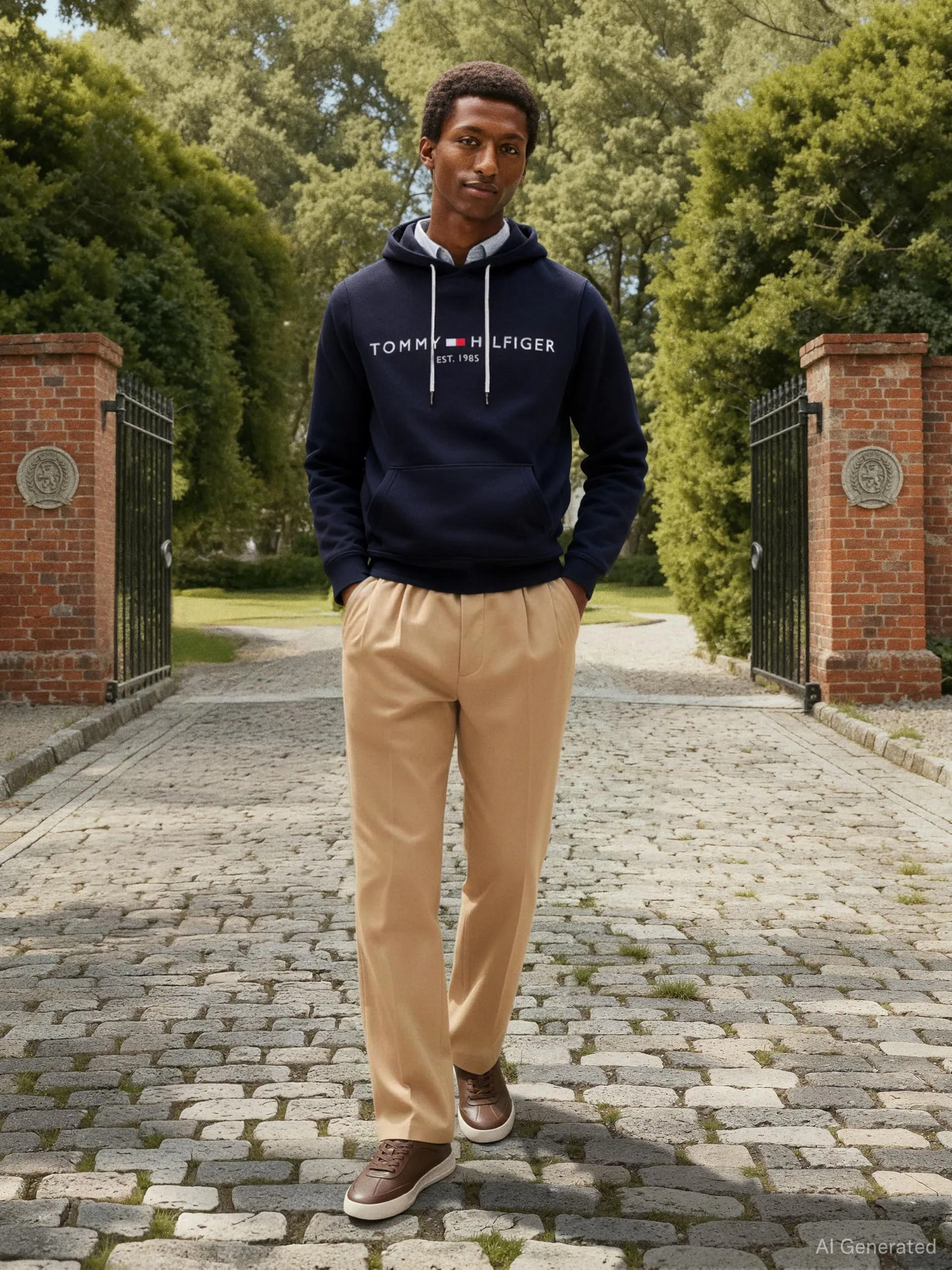 Tommy Hilfiger Felpa Core Tommy Logo con Cappuccio, Blu (Sky Captain), XS - immagine 4