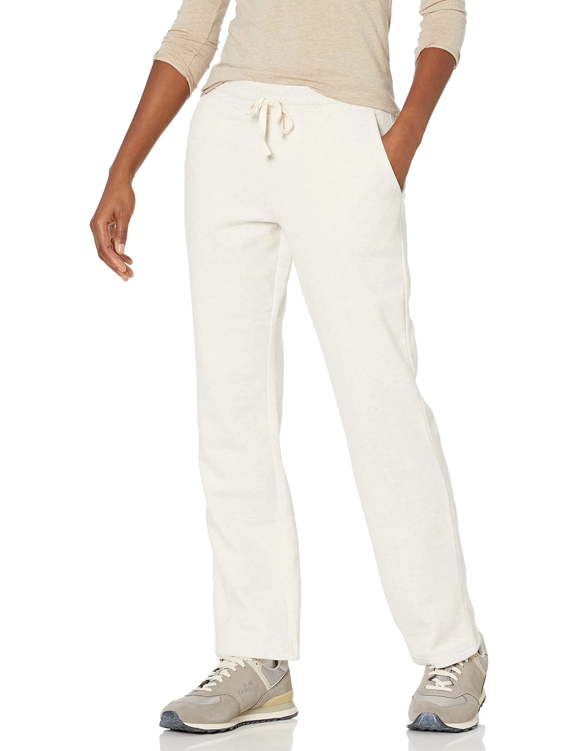 Amazon Essentials Pantaloni Tuta Donna a Gamba Dritta in Pile, Avena Puntinato, XS - immagine 1