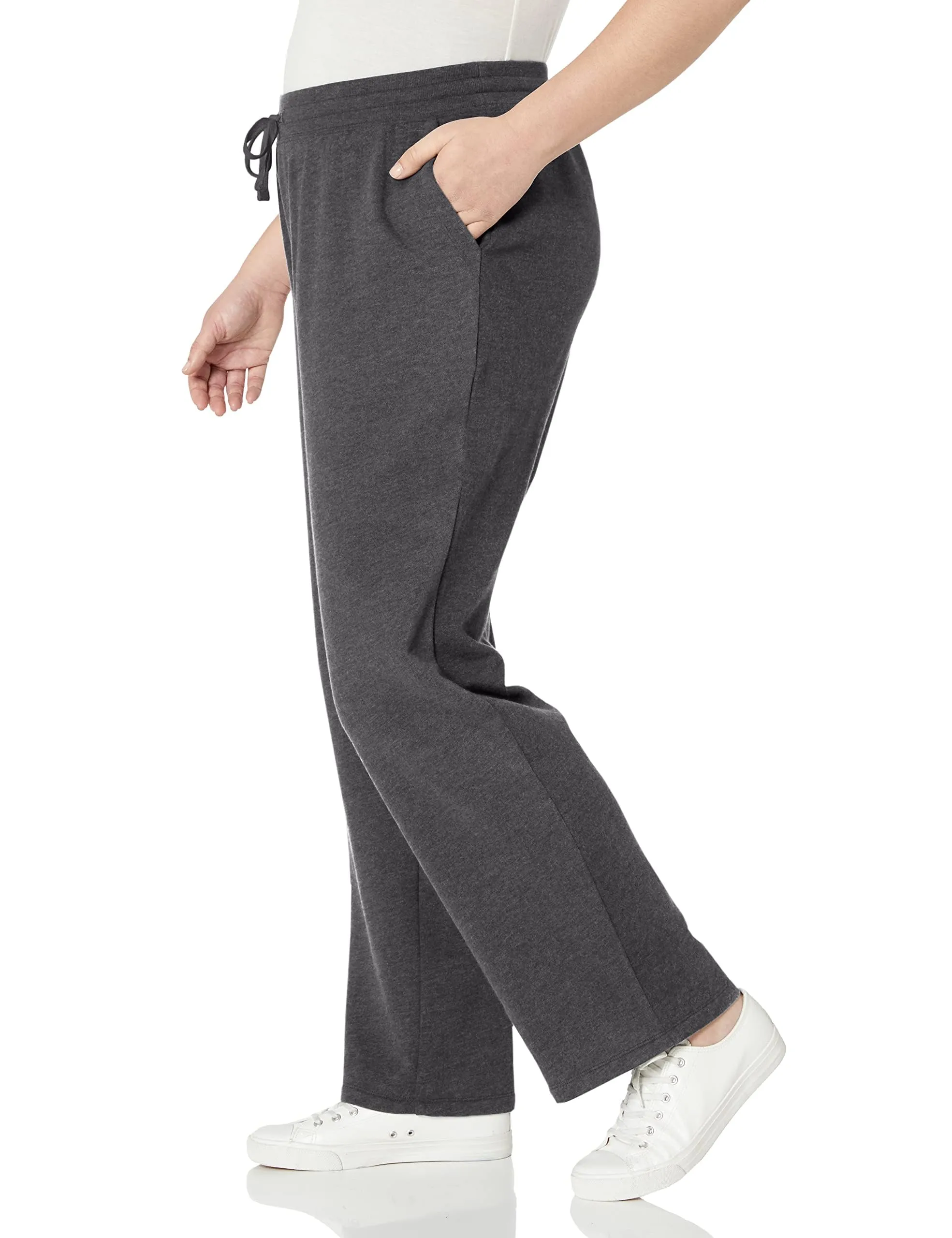 Amazon Essentials Pantaloni Tuta Donna a Gamba Dritta in Pile, Carbone Puntinato, XL - immagine 3