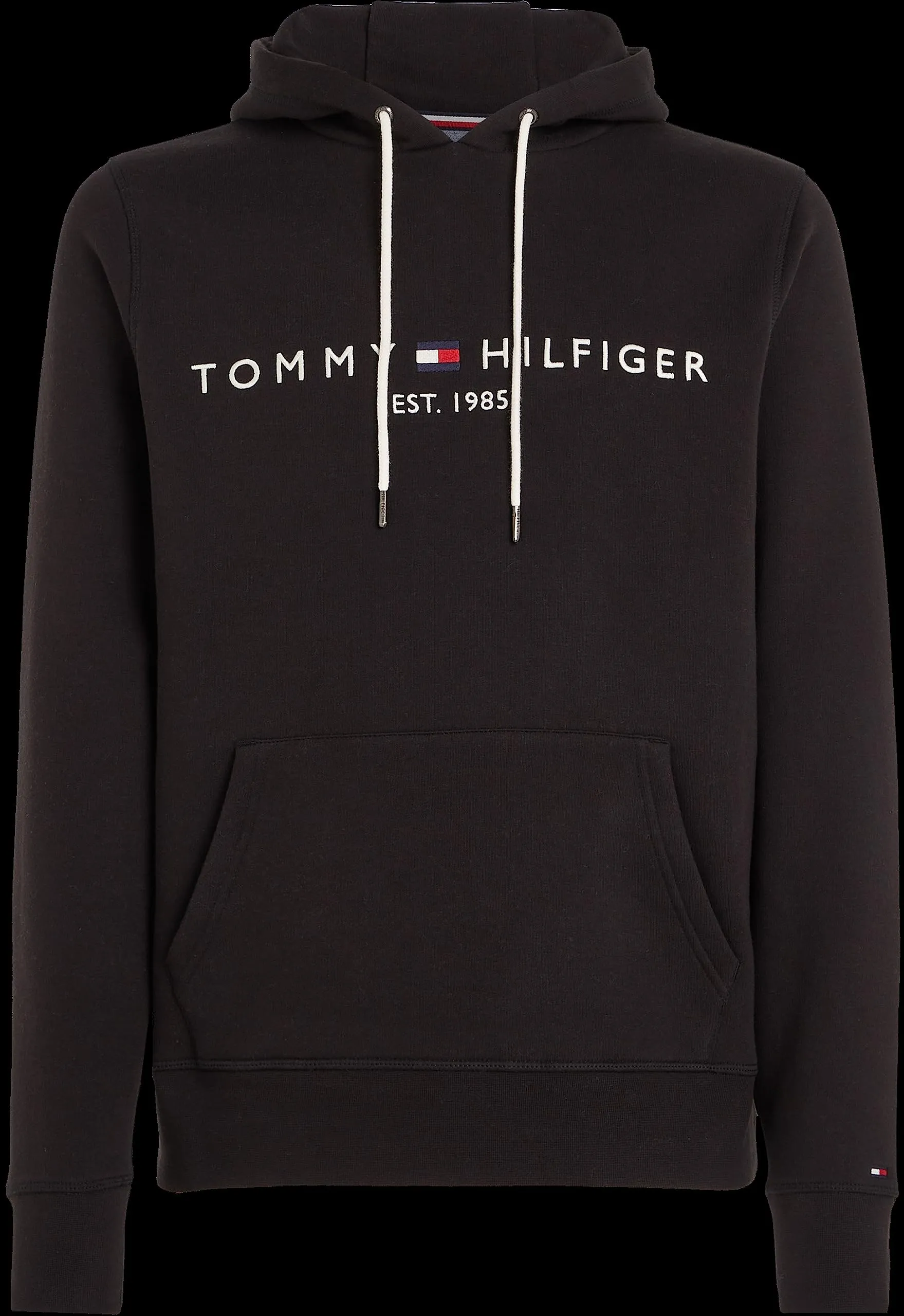 Tommy Hilfiger Core Tommy Logo Hoodie, Jet Black, M - immagine 6