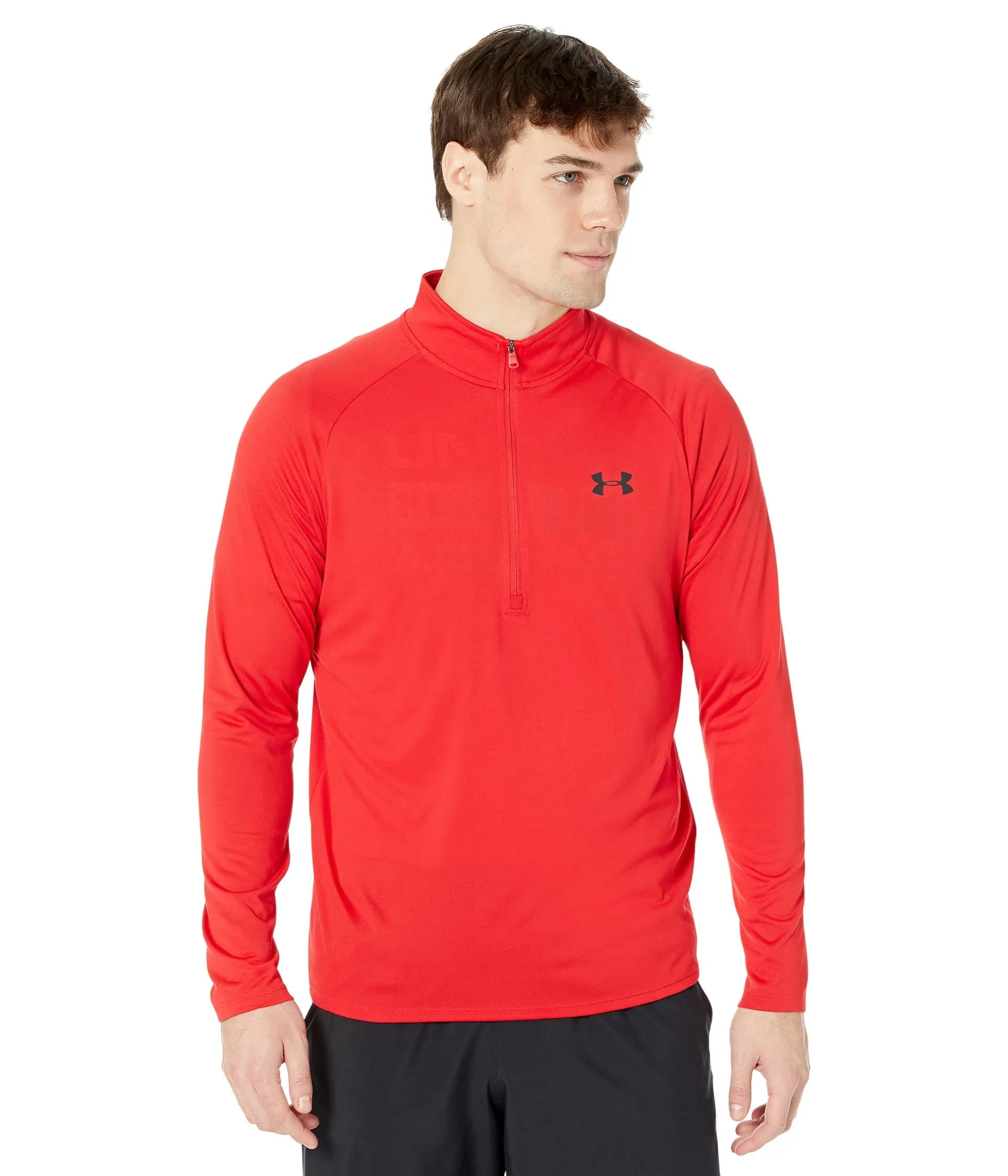 Under Armour Tech 2.0 1/2 Zip Long Sleeve T-Shirt, Red (602)/Black, L Tall - immagine 1