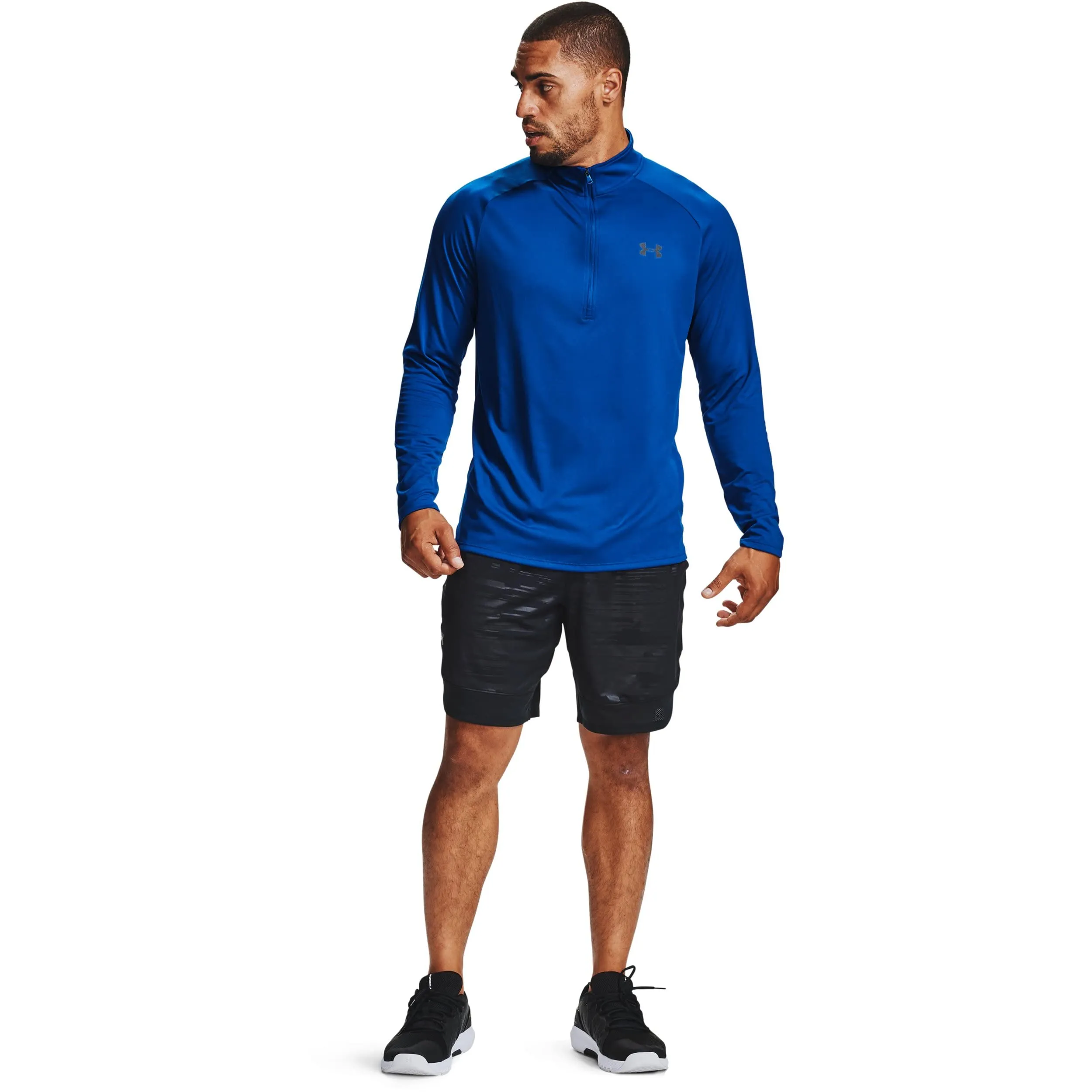 Under Armour Tech 2.0 1/2 Zip Long Sleeve Men's Shirt, Royal/Black, XL - immagine 4