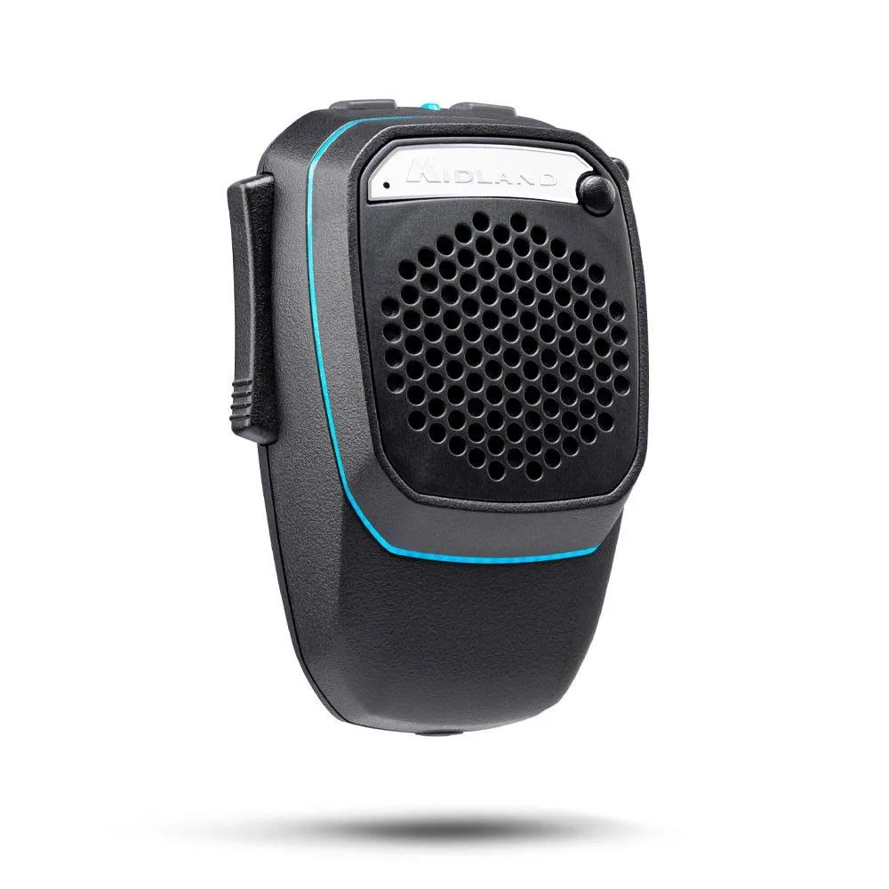 Midland Dual Mike Microfono Wireless Bluetooth per CB Talk e Vivavoce, Altoparlante Super Bass 3W, DSP, Light Ring, Cavo USB Ricarica - immagine 1