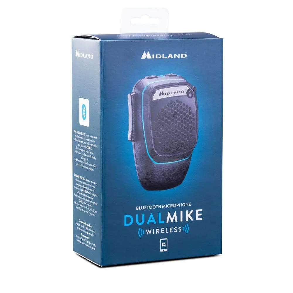 Midland Dual Mike Microfono Wireless Bluetooth per CB Talk e Vivavoce, Altoparlante Super Bass 3W, DSP, Light Ring, Cavo USB Ricarica - immagine 3