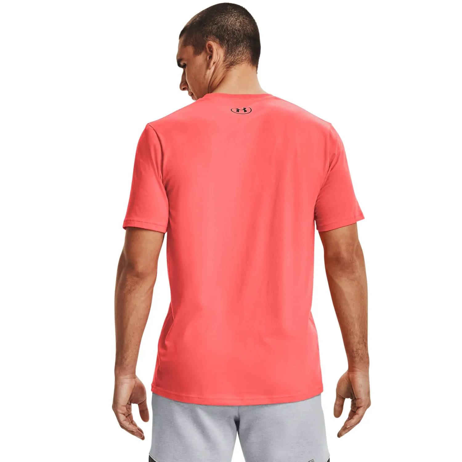 Under Armour Men's Left Chest Logo T-Shirt - Venom Red/Black, Small - immagine 2