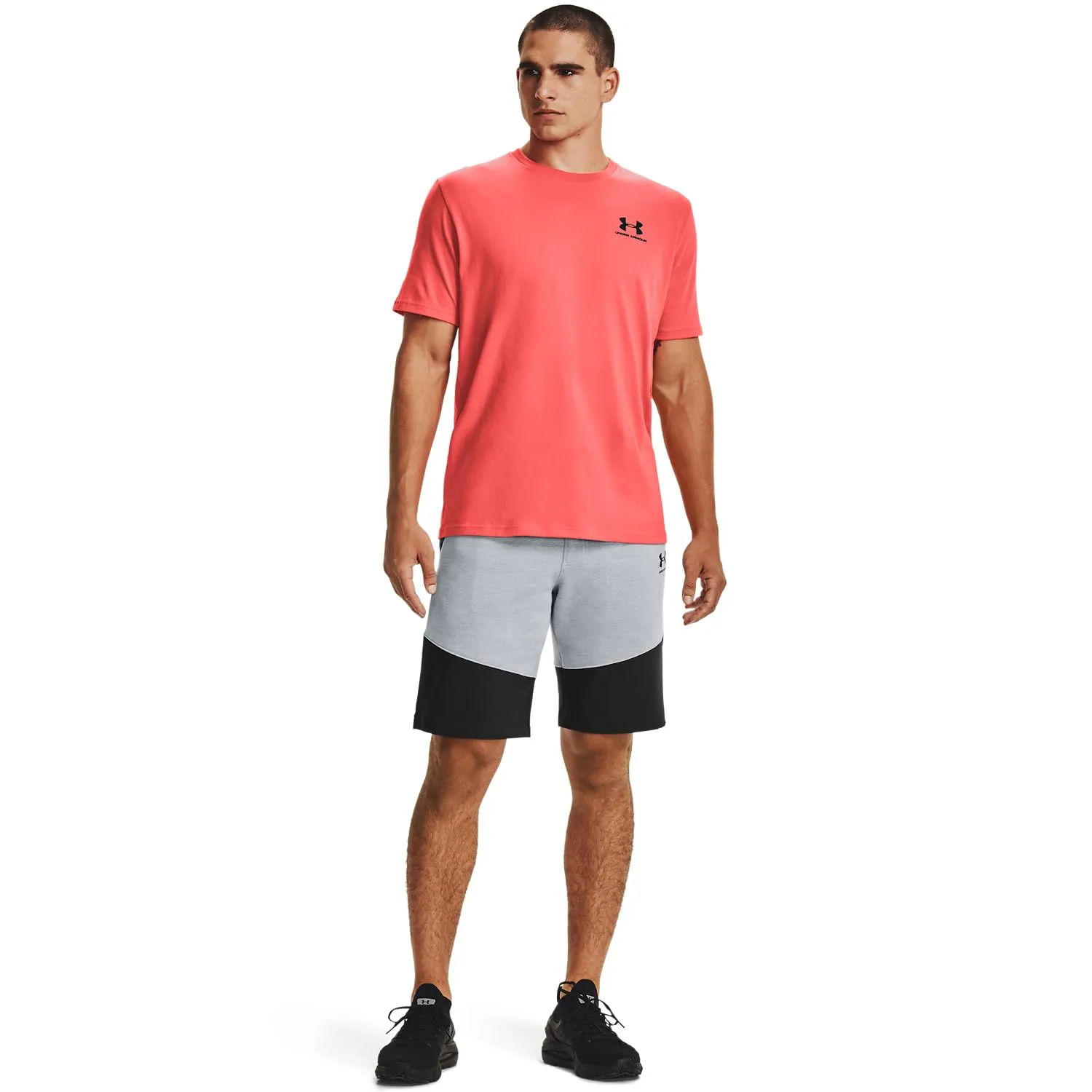 Under Armour Men's Left Chest Logo T-Shirt - Venom Red/Black, Small - immagine 5