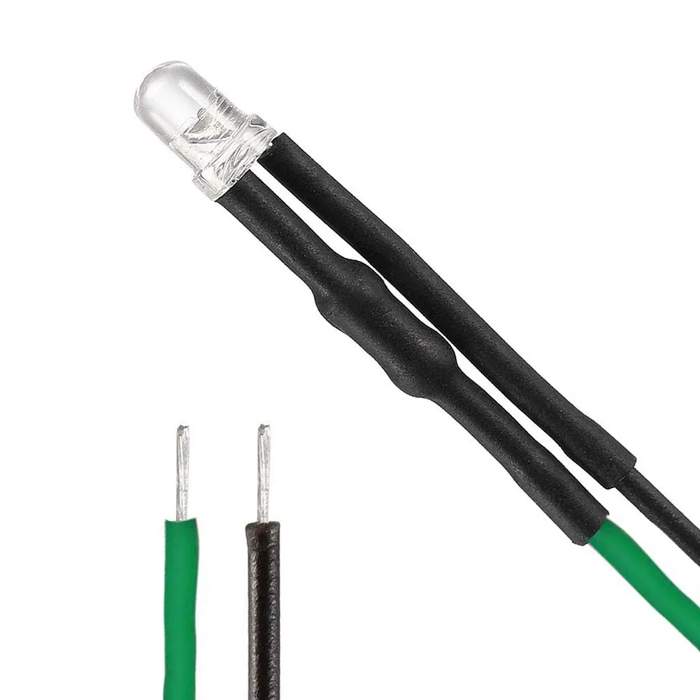 YIXISI 100 Pezzi LED 5mm Precablati 12V 20cm (Verde) - immagine 2