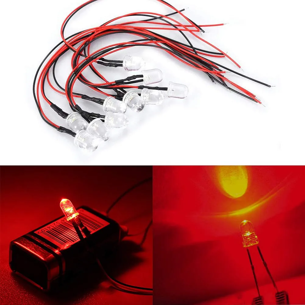 YIXISI LED 5mm Precablati 12V 20cm, 100 Pezzi (Rosso) - immagine 6