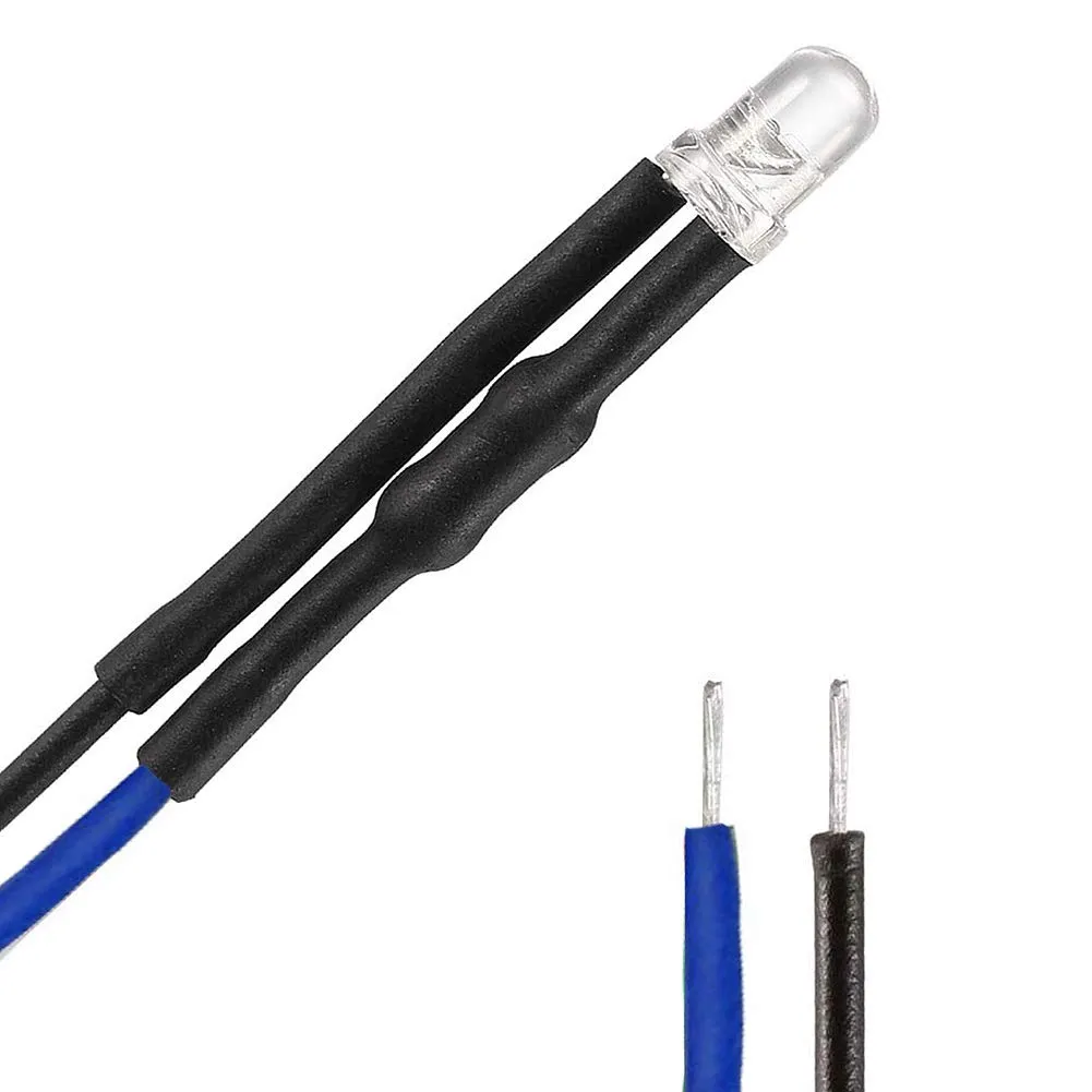 YIXISI LED 5mm Precablati 12V 20cm, 100 Pezzi (Blu) - immagine 2