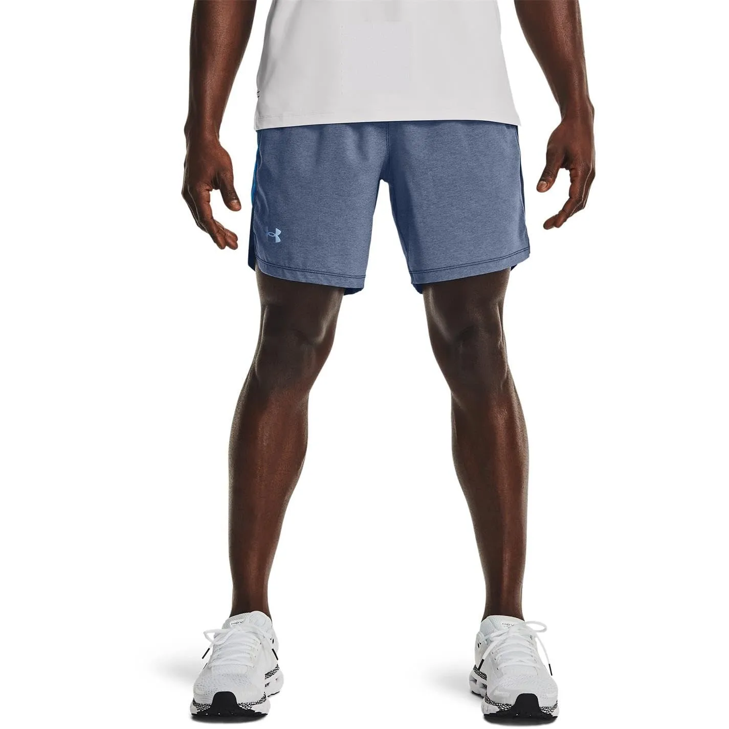 Under Armour Men's Launch Stretch Woven 7-Inch Shorts, Academy Blue Full Heather, Small - immagine 2