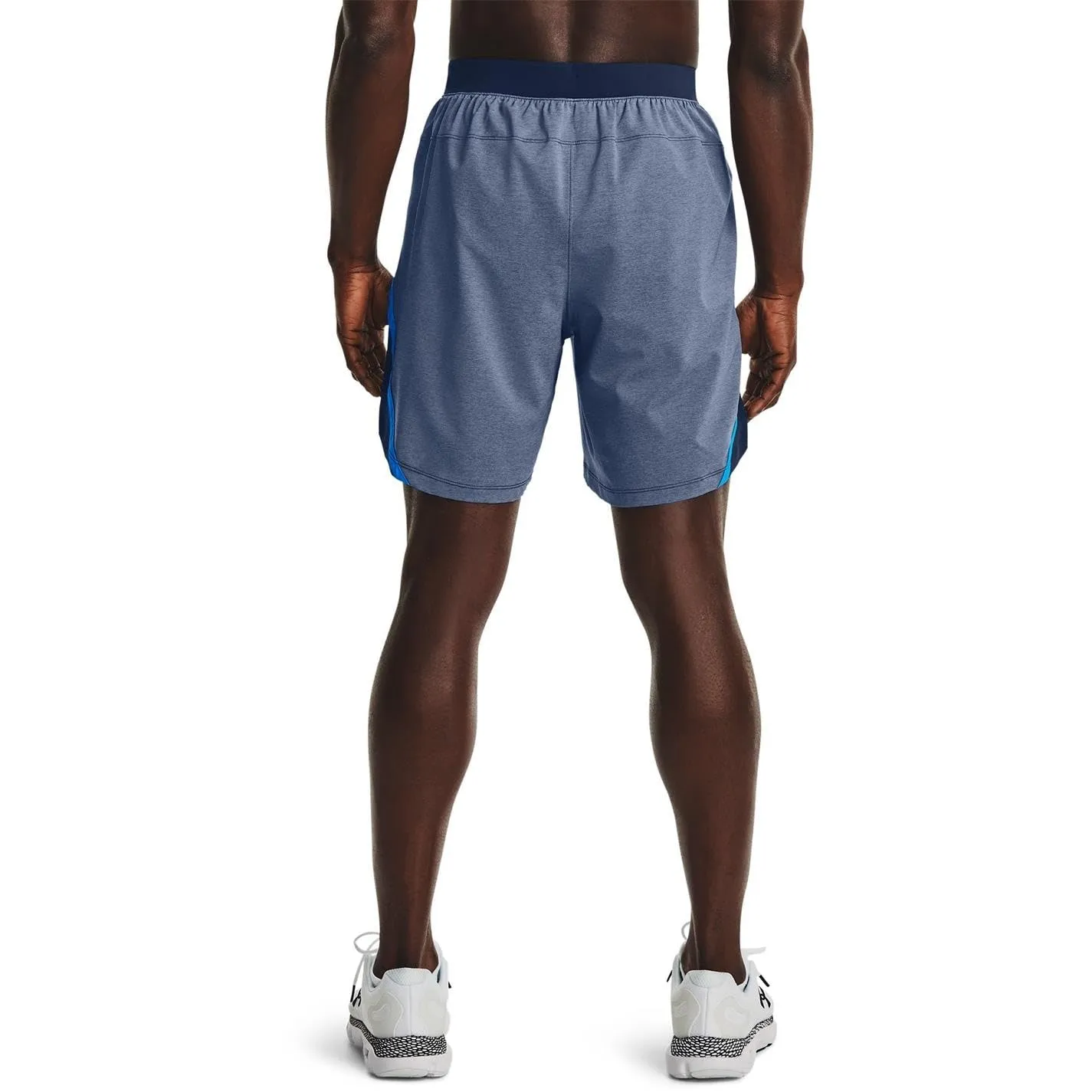 Under Armour Men's Launch Stretch Woven 7-Inch Shorts, Academy Blue Full Heather, Small - immagine 3