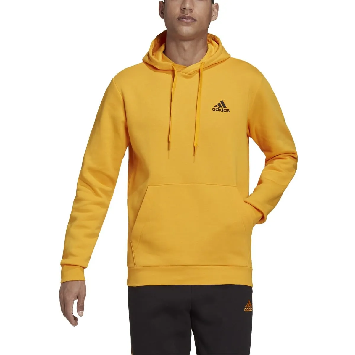 adidas Men's Big & Tall Essentials Hoodie, Semi Solar Gold/Black, XXL Tall - immagine 1