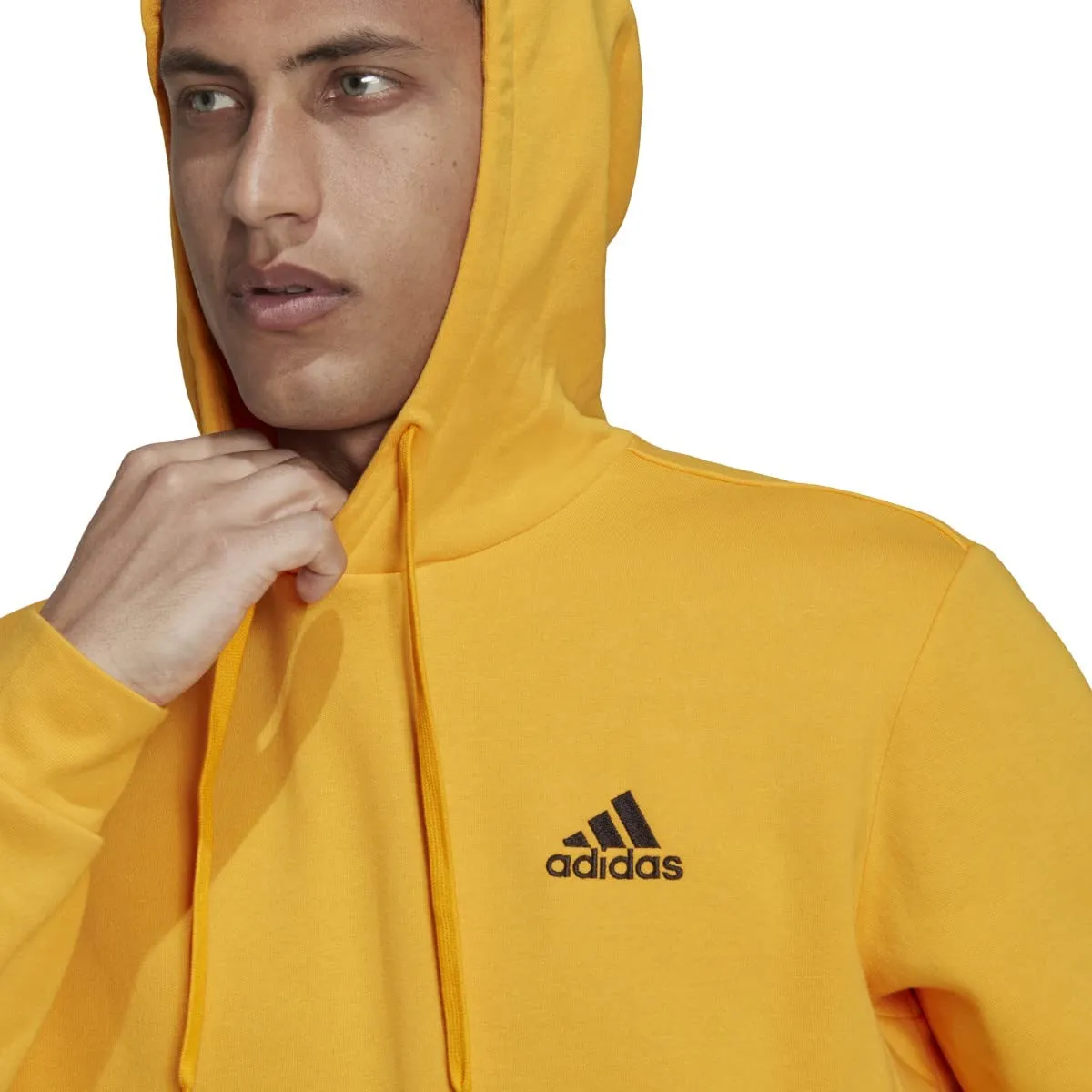 adidas Men's Big & Tall Essentials Hoodie, Semi Solar Gold/Black, XXL Tall - immagine 4