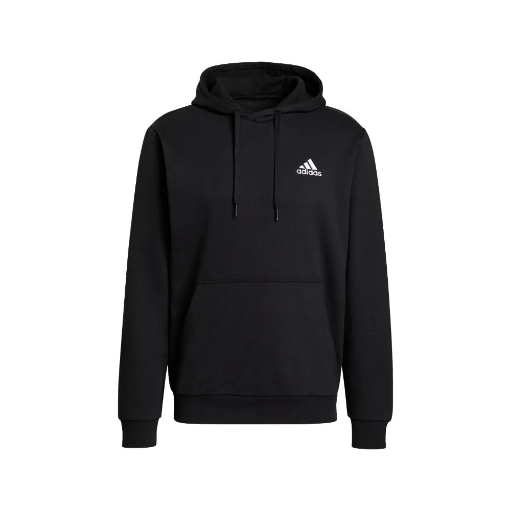 Adidas Men's Standard Essentials Fleece Hoodie, Black/White, XXL - immagine 4
