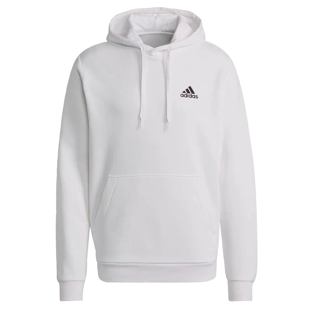 adidas Men's Standard Essentials Fleece Hoodie, White/Black, XXL - immagine 1