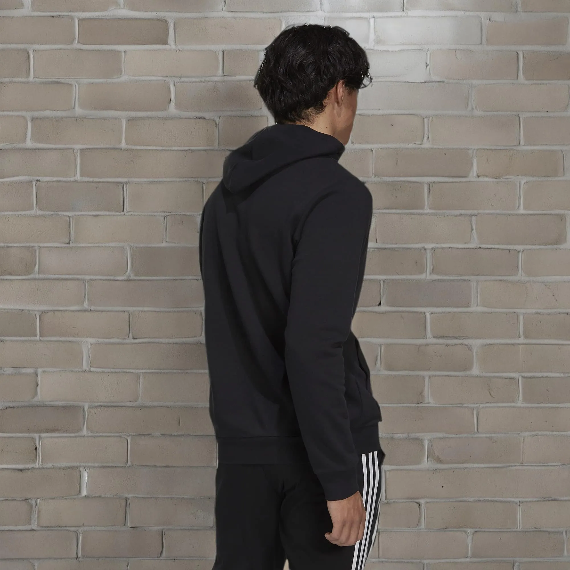 Adidas Men's Big & Tall Essentials Fleece Hoodie, Black/White, 3X-Large/Tall - immagine 5