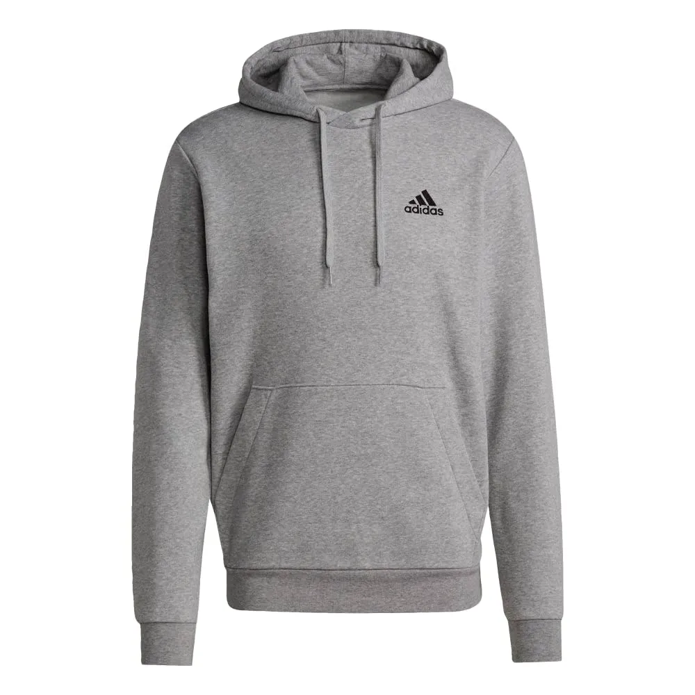 Adidas Feelcozy Pullover con Cappuccio da Uomo, Grigio Mélange/Nero, L - immagine 1