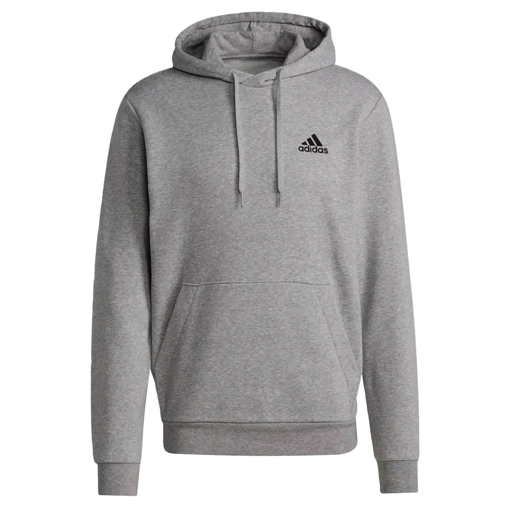 Adidas Feelcozy Pullover con Cappuccio da Uomo, Grigio Mélange/Nero, L - immagine 4