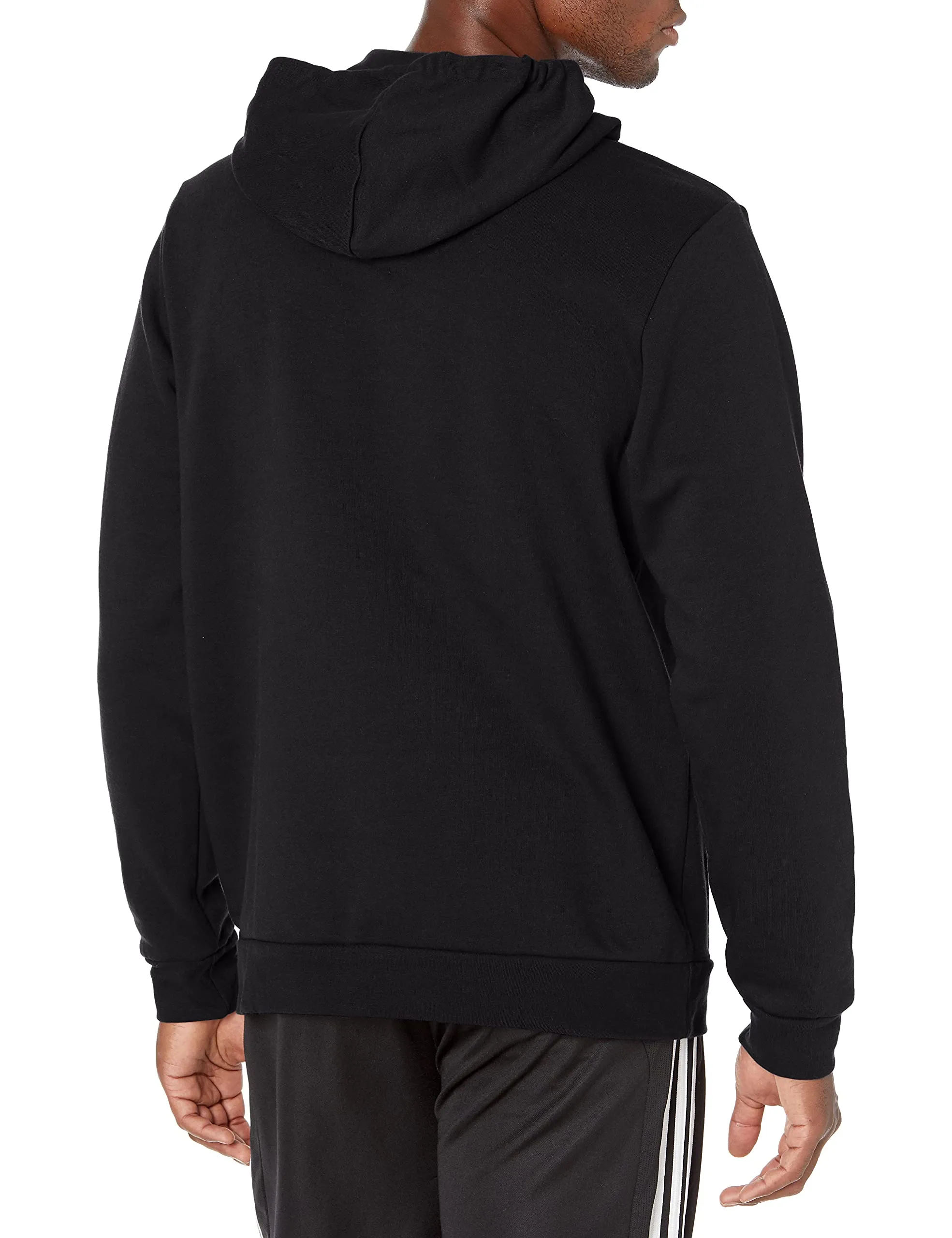adidas Men's Standard Essentials Fleece Hoodie, Black/White, Medium - immagine 3