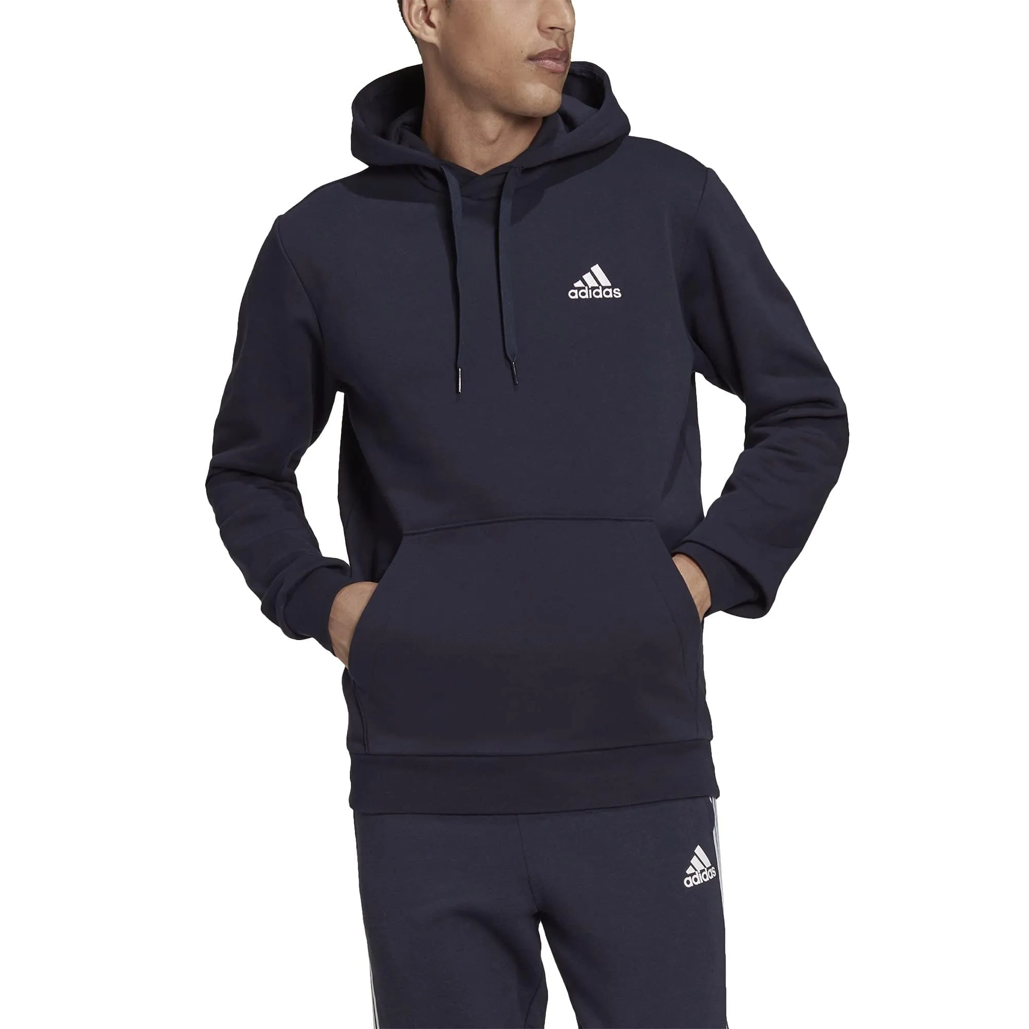 adidas Men's Essentials Fleece Hoodie - Legend Ink/White - XL - immagine 2