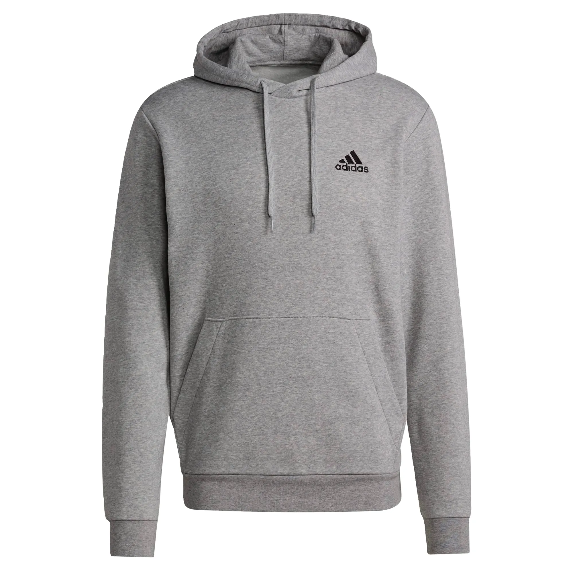 adidas Essentials Fleece Hoodie, Grey Heather/Black, XXL Big-Tall Men's - immagine 1
