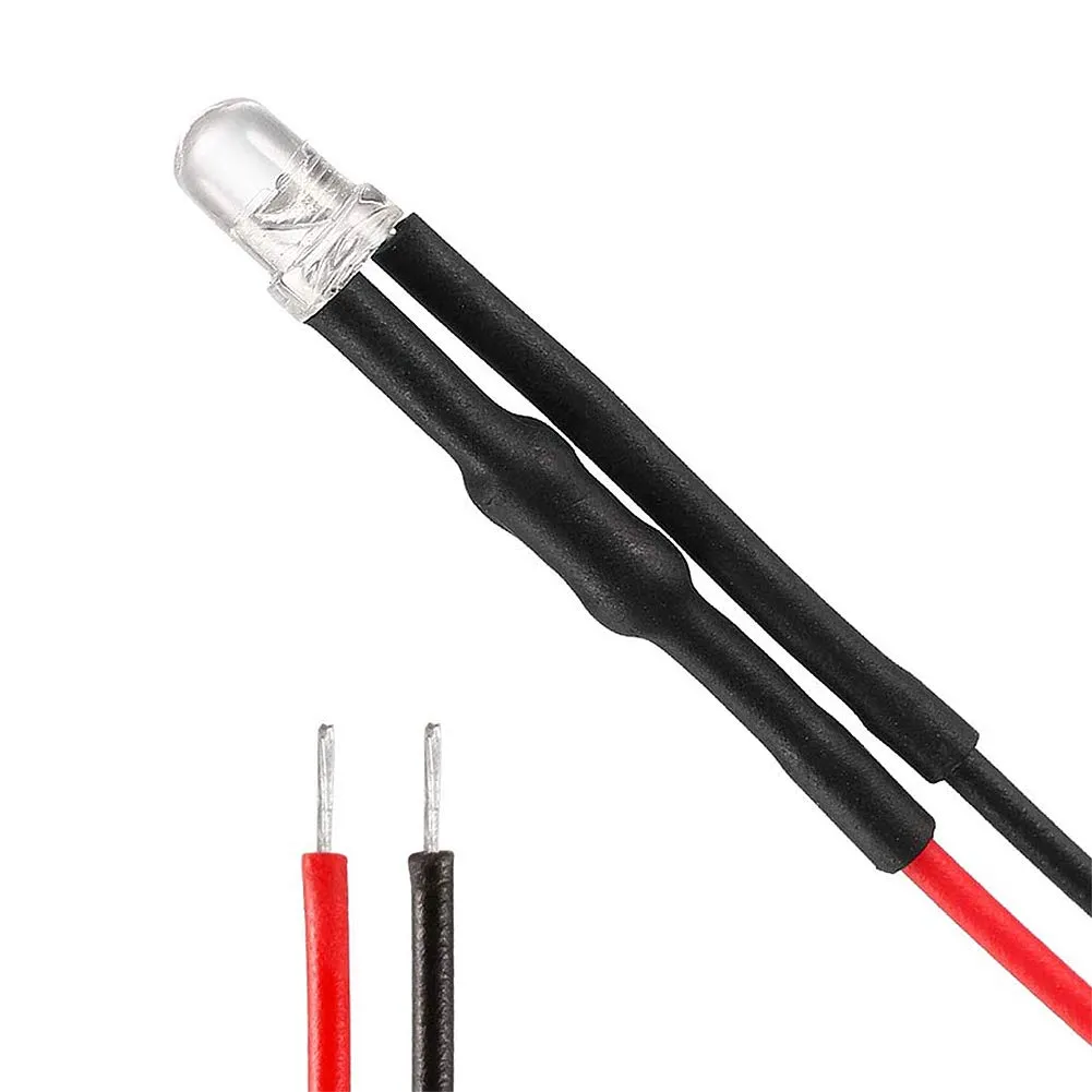 YIXISI 50 Pezzi LED 5mm Precablati 12V 20cm, Rosso - immagine 3