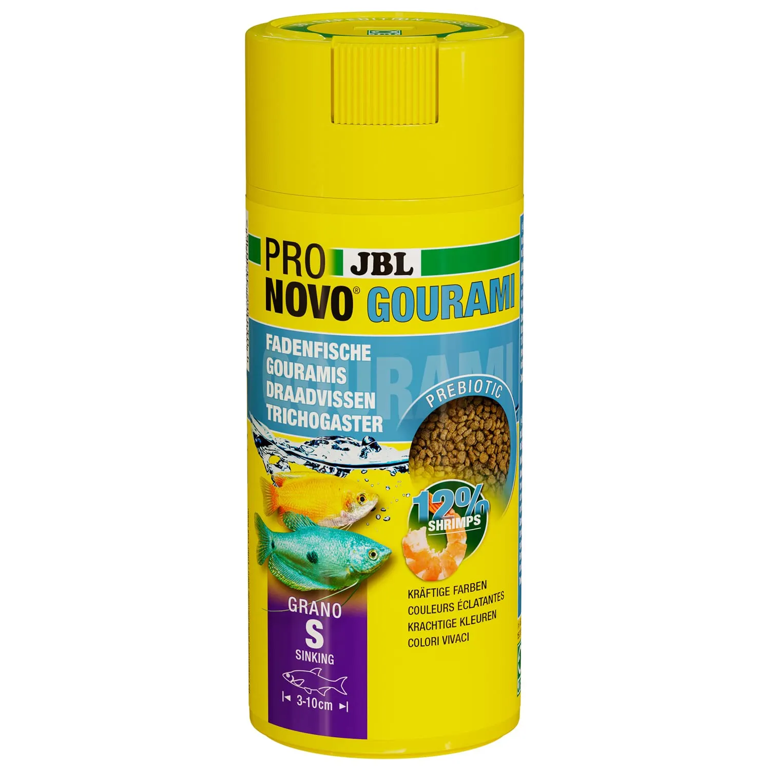 JBL Pronovo Gourami Grano - Mangime principale per gurami, pesce filo e labirinti (3-10 cm), Granuli, Taglia S, 250 ml - immagine 1