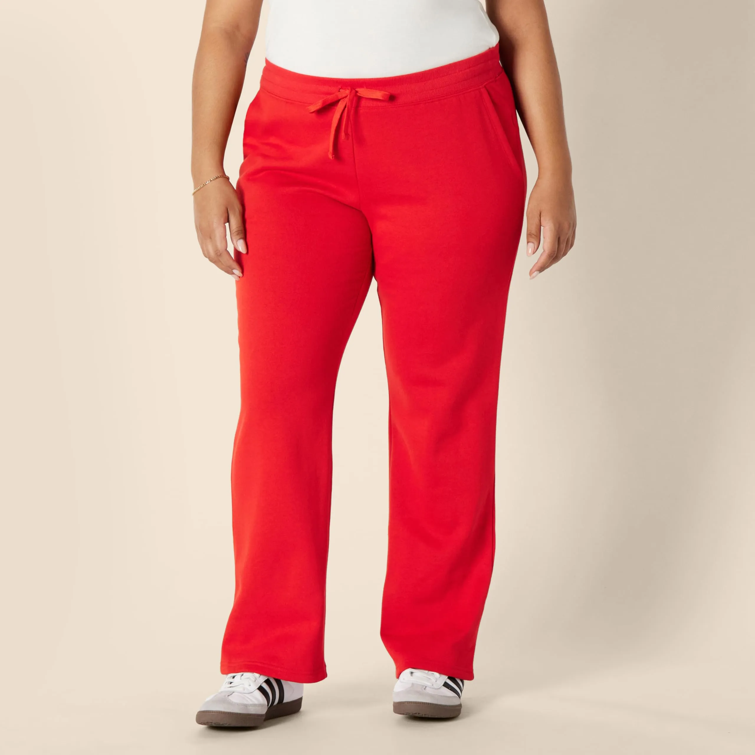Amazon Essentials Pantaloni Tuta Donna a Gamba Dritta in Pile, Rosso, XXL - immagine 5