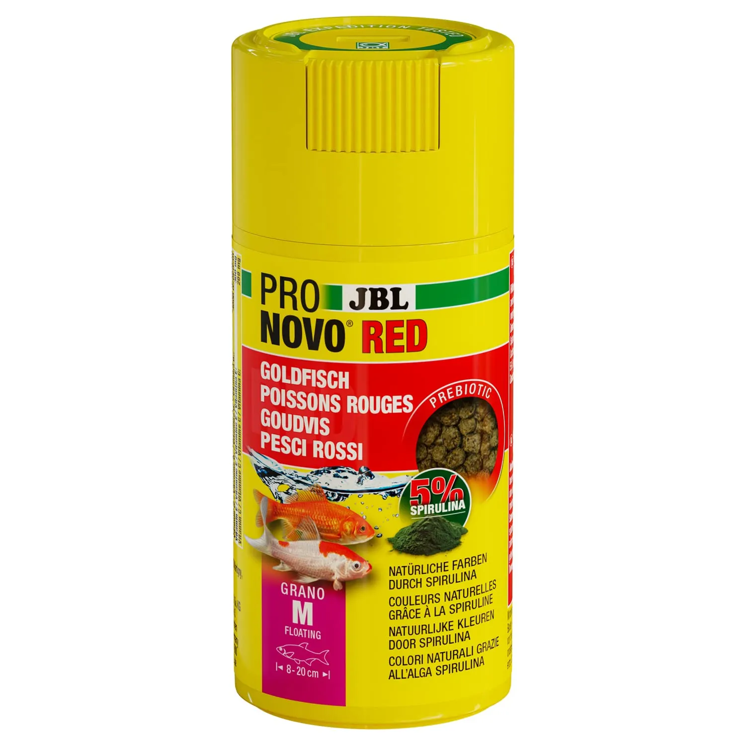 JBL ProNovo Red Grano, Mangime principale per pesci rossi 8-20 cm, Granulato taglia M, 100 ml - immagine 1