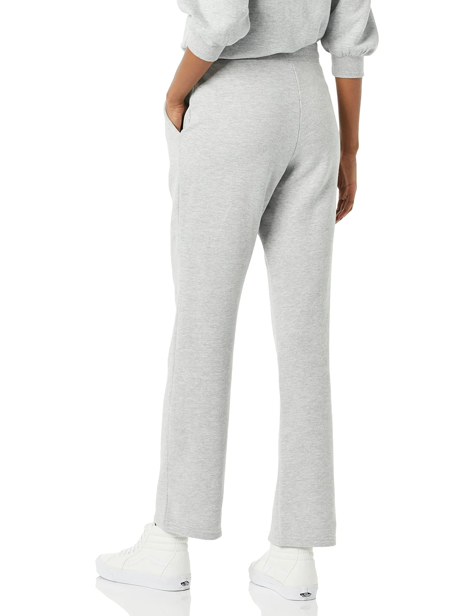 Amazon Essentials Pantaloni Tuta Donna a Gamba Dritta in Pile, Grigio Puntinato, L - immagine 2