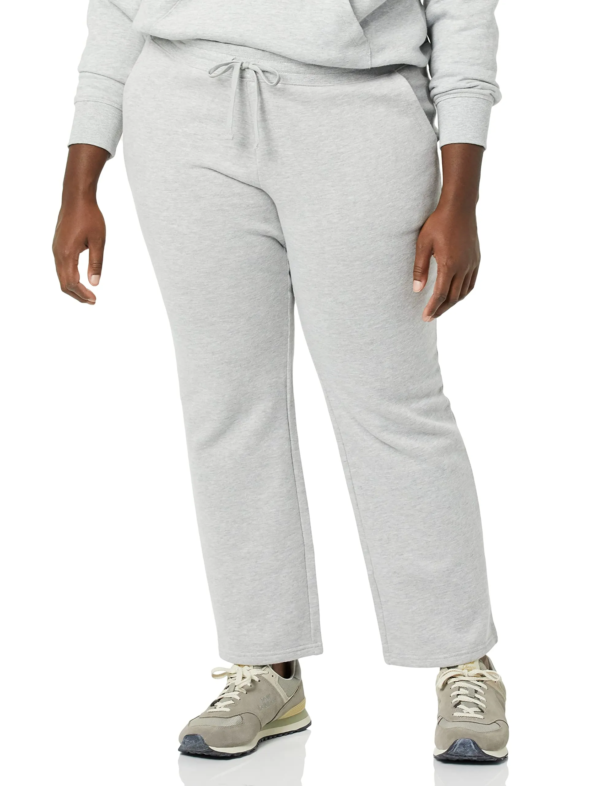 Amazon Essentials Pantaloni Tuta Donna a Gamba Dritta in Pile, Grigio Puntinato, L - immagine 3