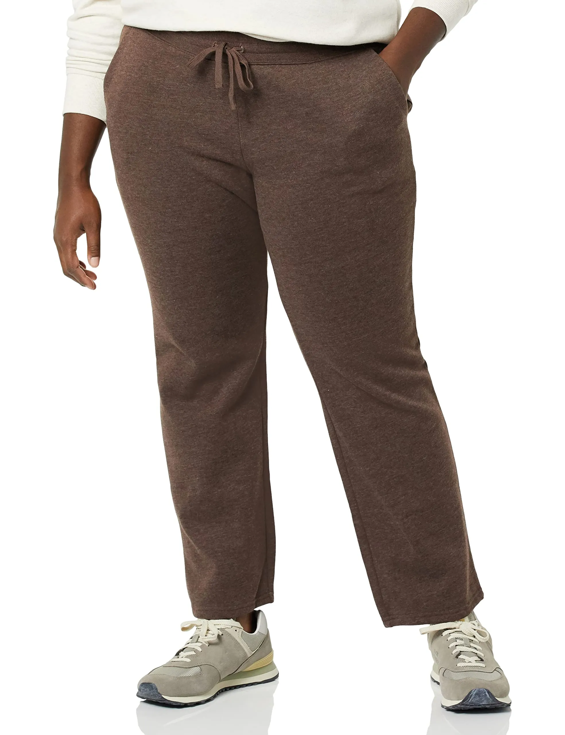 Amazon Essentials Pantaloni Tuta Donna Gamba Dritta in Pile, Cioccolato, L - immagine 3