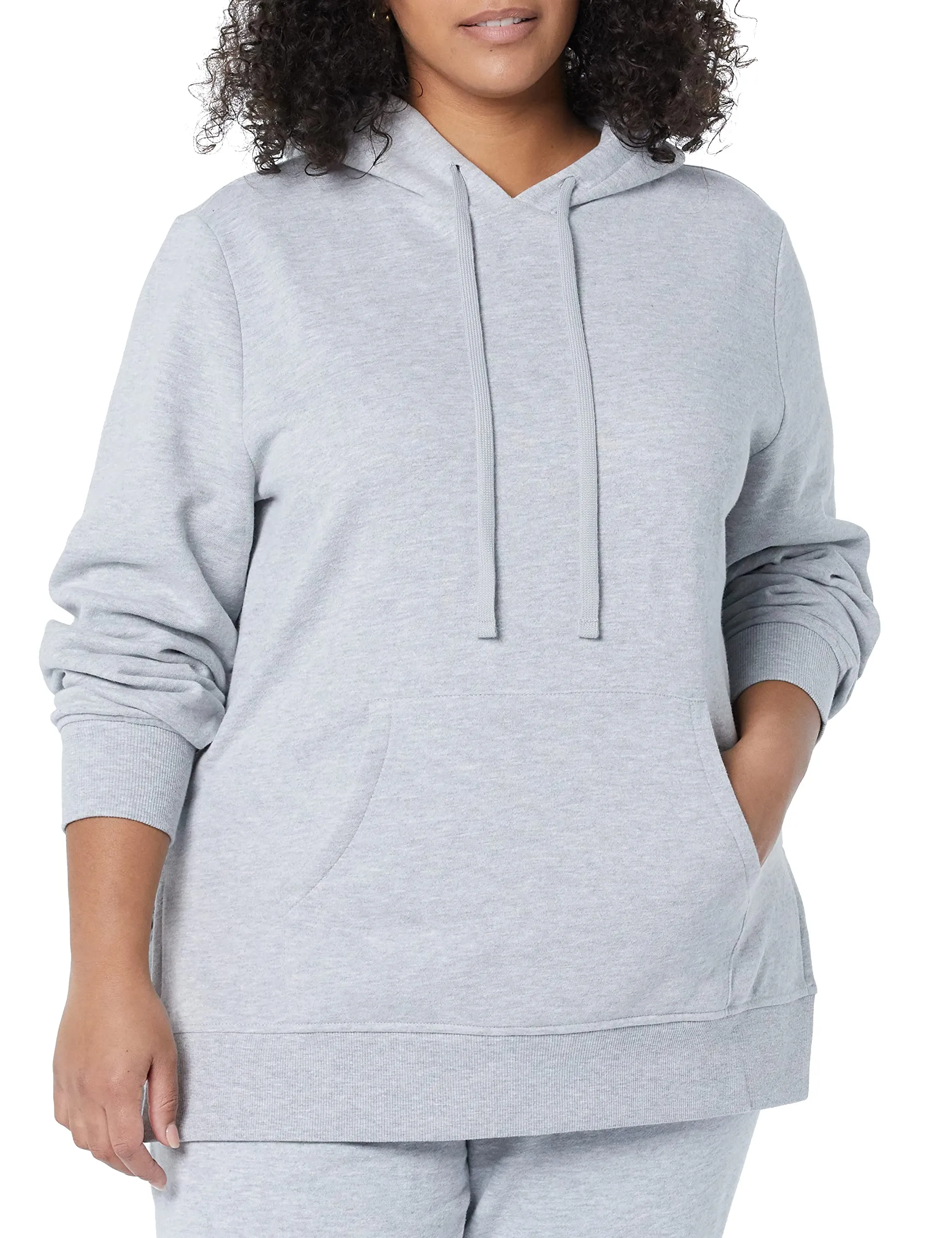 Amazon Essentials Felpa da Donna in Spugna Francese con Cappuccio, Grigio mélange, L - immagine 3