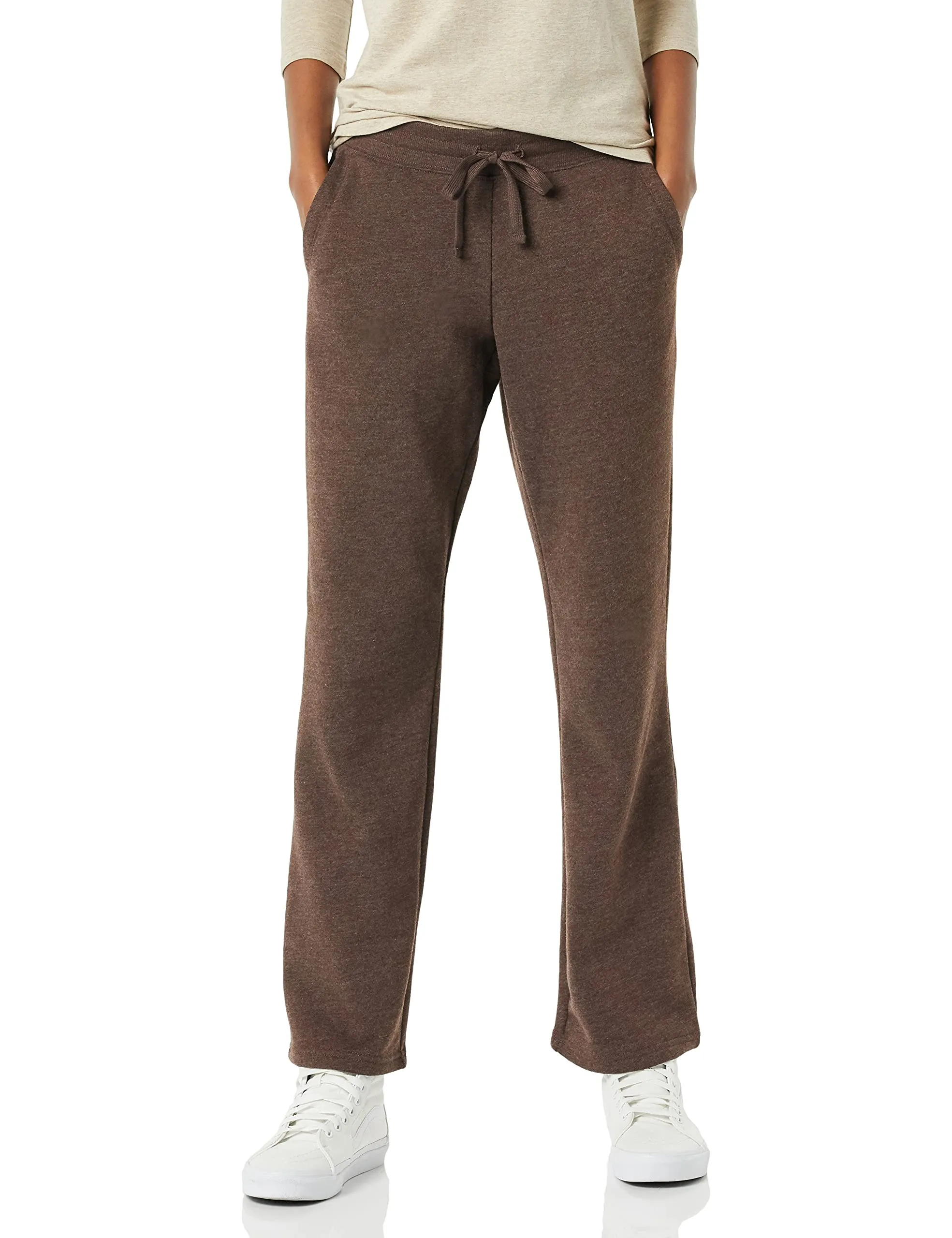 Amazon Essentials Pantaloni Tuta Donna a Gamba Dritta in Pile, Cioccolato, S - immagine 1