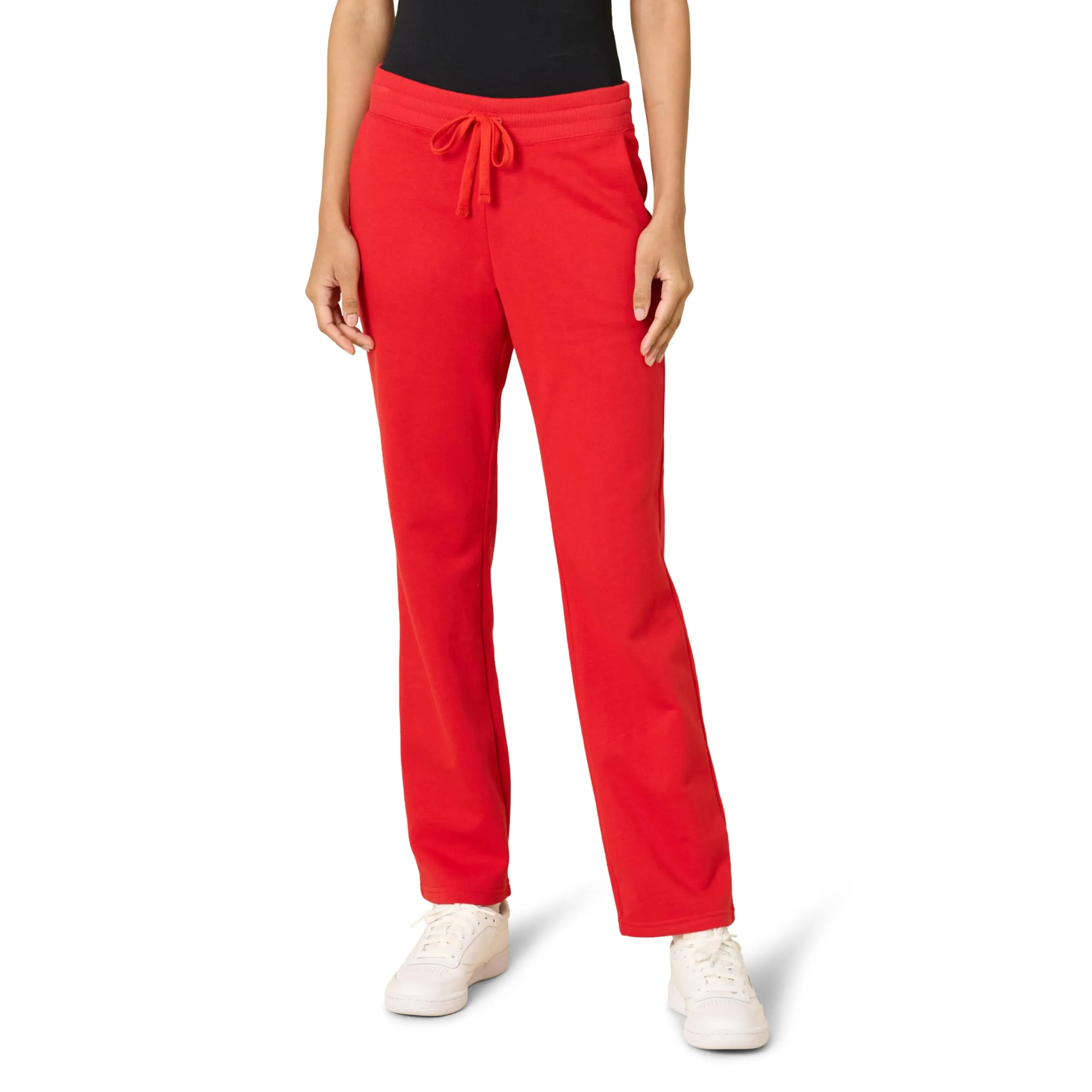 Amazon Essentials Pantaloni Tuta Donna a Gamba Dritta in Pile, Rosso, S - immagine 1