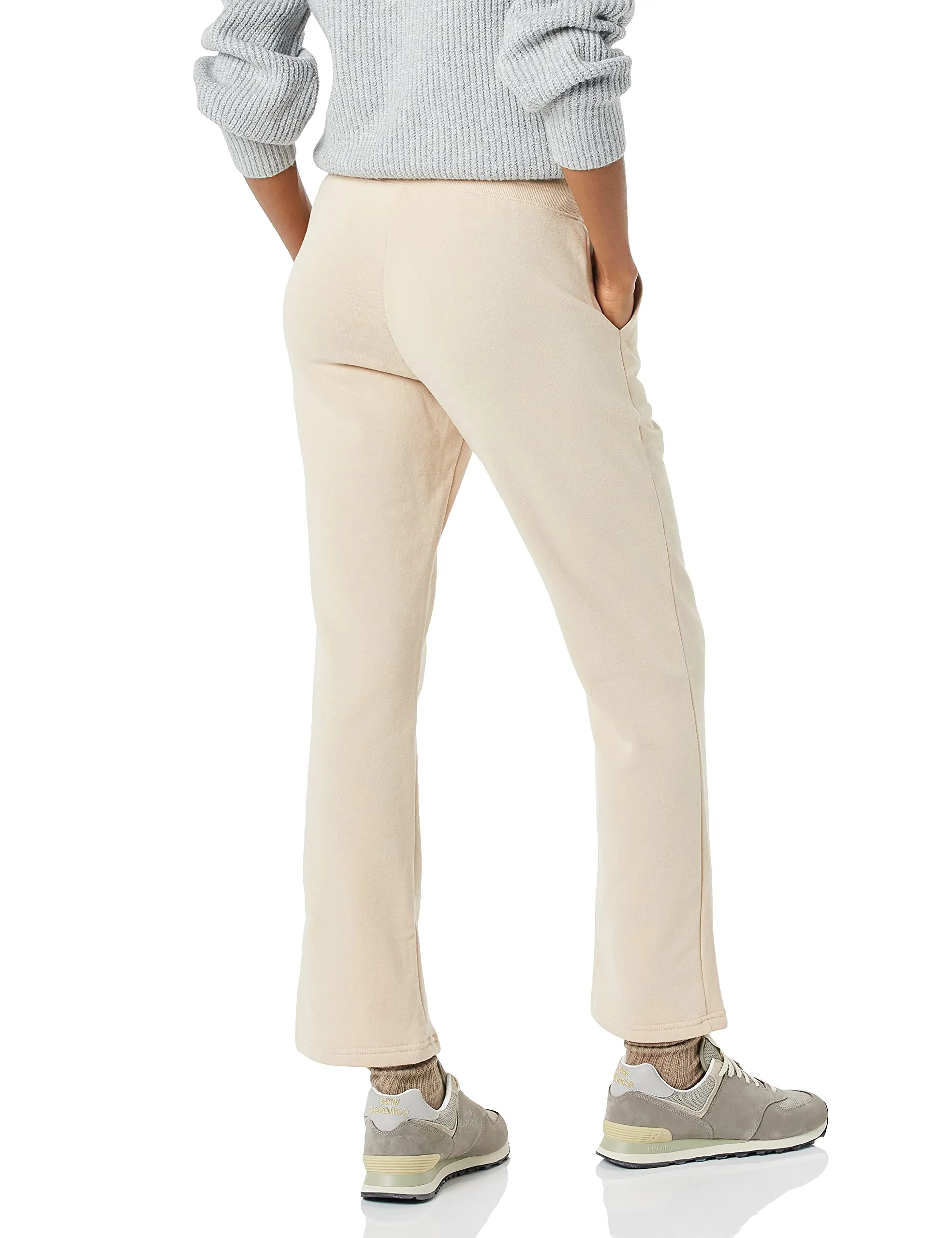 Amazon Essentials Pantaloni Tuta Donna a Gamba Dritta in Pile, Beige Chiaro, XXL - immagine 2