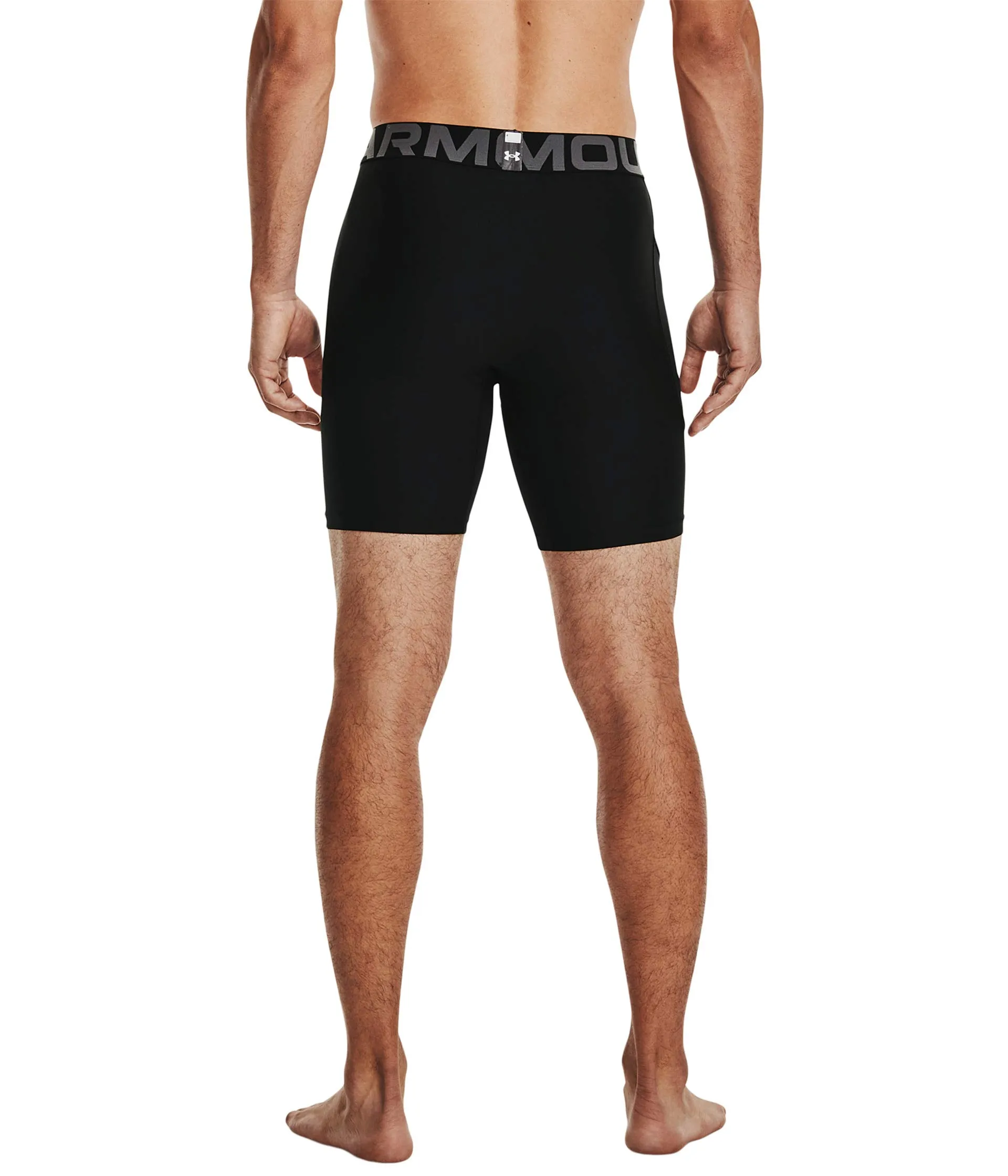 Under Armour HeatGear Pantaloncini a Compressione da Uomo, Nero/Grigio Passo, L Tall - immagine 2