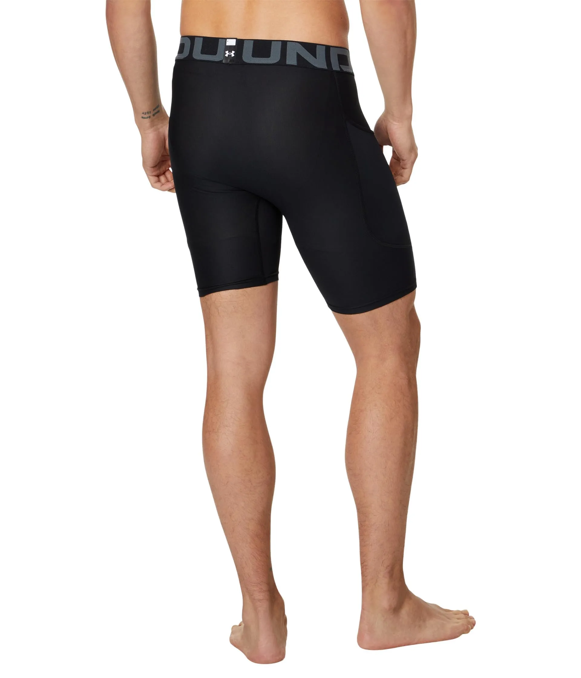 Under Armour Pantaloncini Lunghi da Uomo con Tasca, Nero (001)/Grigio Passo, XXL Lungo - immagine 3