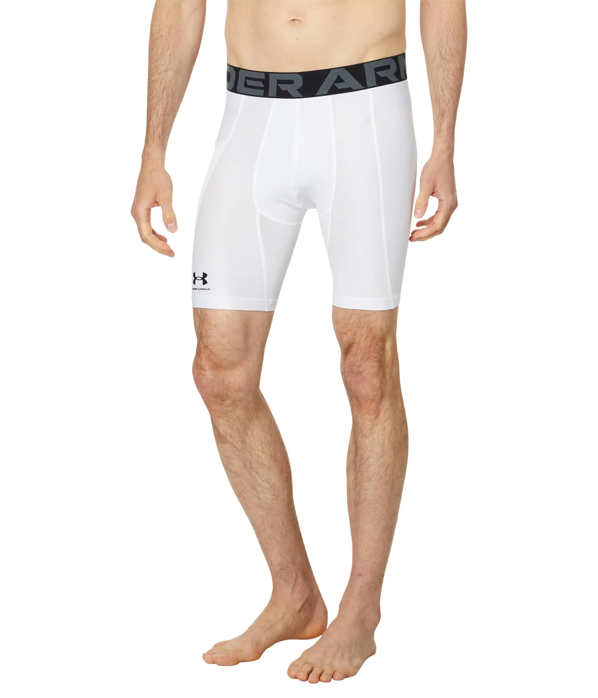 Under Armour HeatGear Pocket Pantaloncini Lunghi da Uomo, Bianco/Nero, XL Altezza - immagine 1