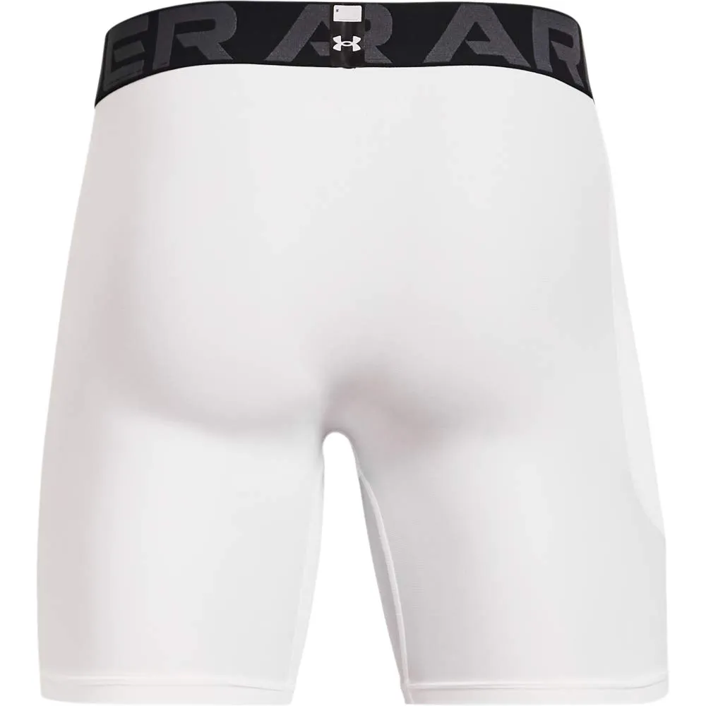Under Armour HeatGear Pantaloncini a Compressione da Uomo, Bianco/Nero, S Tall - immagine 4